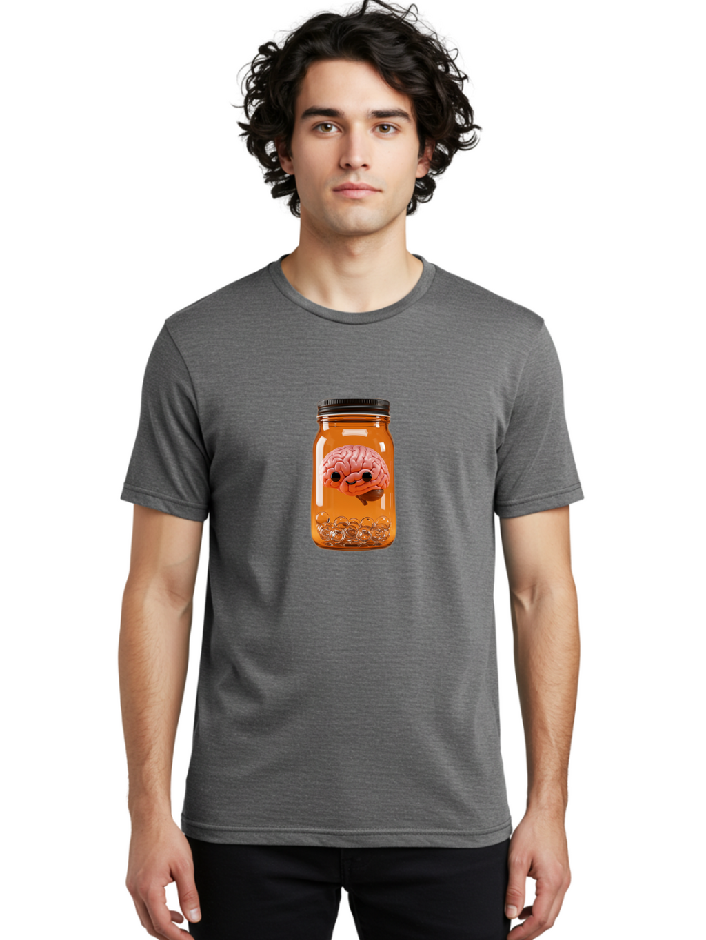 Brain-In-Jar-2 Men'S Graphic Tee, 100% Cotton, Comfortable Casual Summer Wear, Machine Washable, Vintage Camera, Old Camera, Antique Camera, Black Camera, Classic Photography, Photography Equipment, Nostalgic Device, Film Camera, Camera Art Bal873