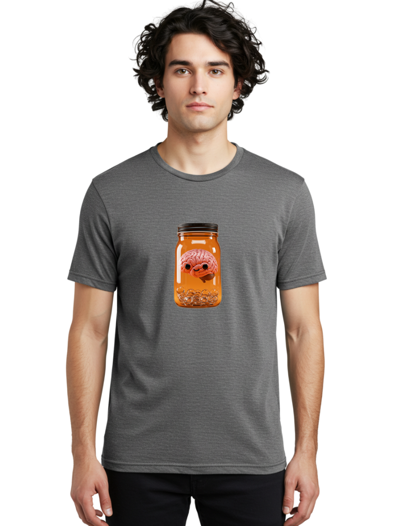 Brain-In-Jar-2 Men'S Graphic Tee, 100% Cotton, Comfortable Casual Summer Wear, Machine Washable, Vintage Camera, Old Camera, Antique Camera, Black Camera, Classic Photography, Photography Equipment, Nostalgic Device, Film Camera, Camera Art Bal873