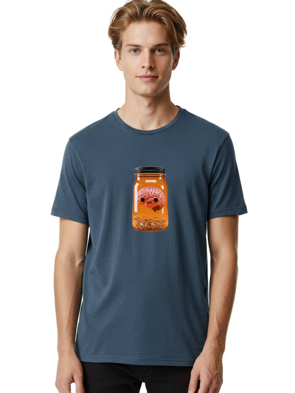 Brain-In-Jar-2 Men'S Graphic Tee, 100% Cotton, Comfortable Casual Summer Wear, Machine Washable, Vintage Camera, Old Camera, Antique Camera, Black Camera, Classic Photography, Photography Equipment, Nostalgic Device, Film Camera, Camera Art Bal873