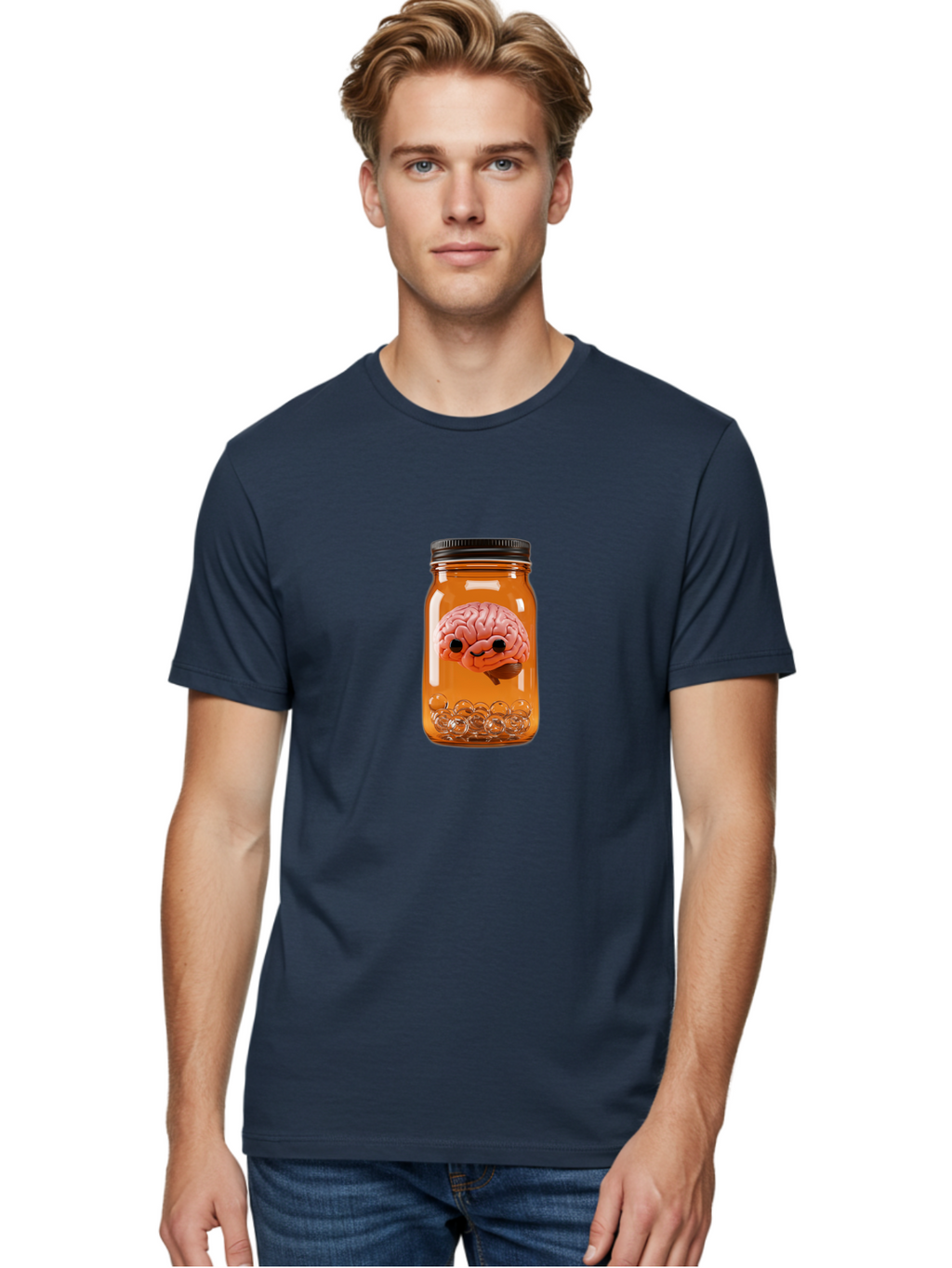 Brain-In-Jar-2 Men'S Graphic Tee, 100% Cotton, Comfortable Casual Summer Wear, Machine Washable, Vintage Camera, Old Camera, Antique Camera, Black Camera, Classic Photography, Photography Equipment, Nostalgic Device, Film Camera, Camera Art Bal873