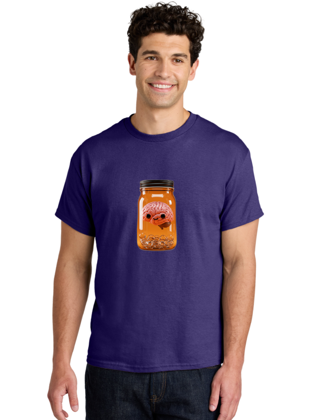 Brain-In-Jar-2 Men'S Graphic Tee, 100% Cotton, Comfortable Casual Summer Wear, Machine Washable, Vintage Camera, Old Camera, Antique Camera, Black Camera, Classic Photography, Photography Equipment, Nostalgic Device, Film Camera, Camera Art Bal873