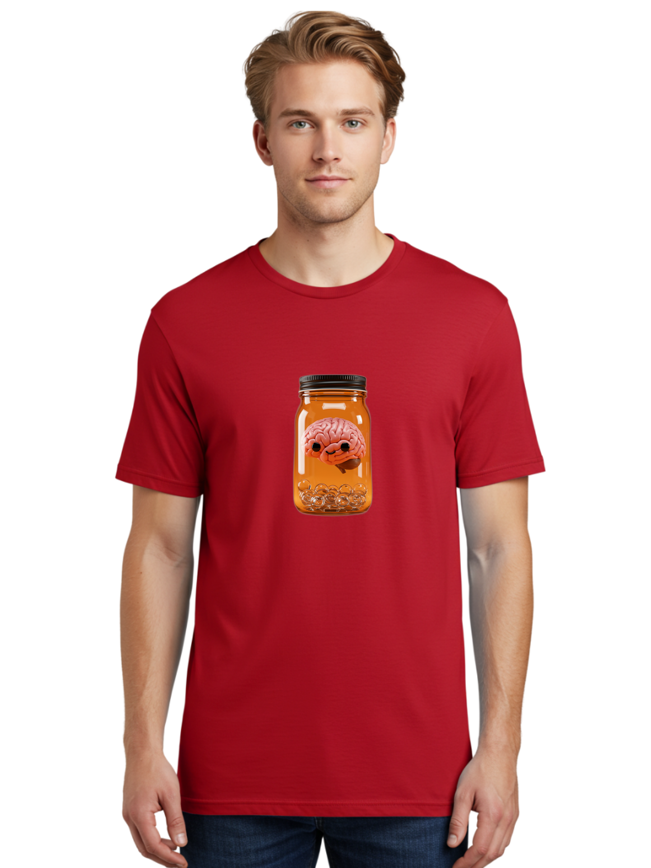 Brain-In-Jar-2 Men'S Graphic Tee, 100% Cotton, Comfortable Casual Summer Wear, Machine Washable, Vintage Camera, Old Camera, Antique Camera, Black Camera, Classic Photography, Photography Equipment, Nostalgic Device, Film Camera, Camera Art Bal873