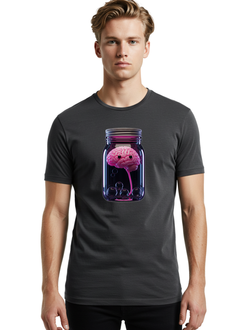 Brain-In-Jar Men'S Graphic Tee, 100% Cotton, Comfortable Casual Summer Wear, Machine Washable, Vintage Camera, Old Camera, Antique Camera, Black Camera, Classic Photography, Photography Equipment, Nostalgic Device, Film Camera, Camera Art Bal874