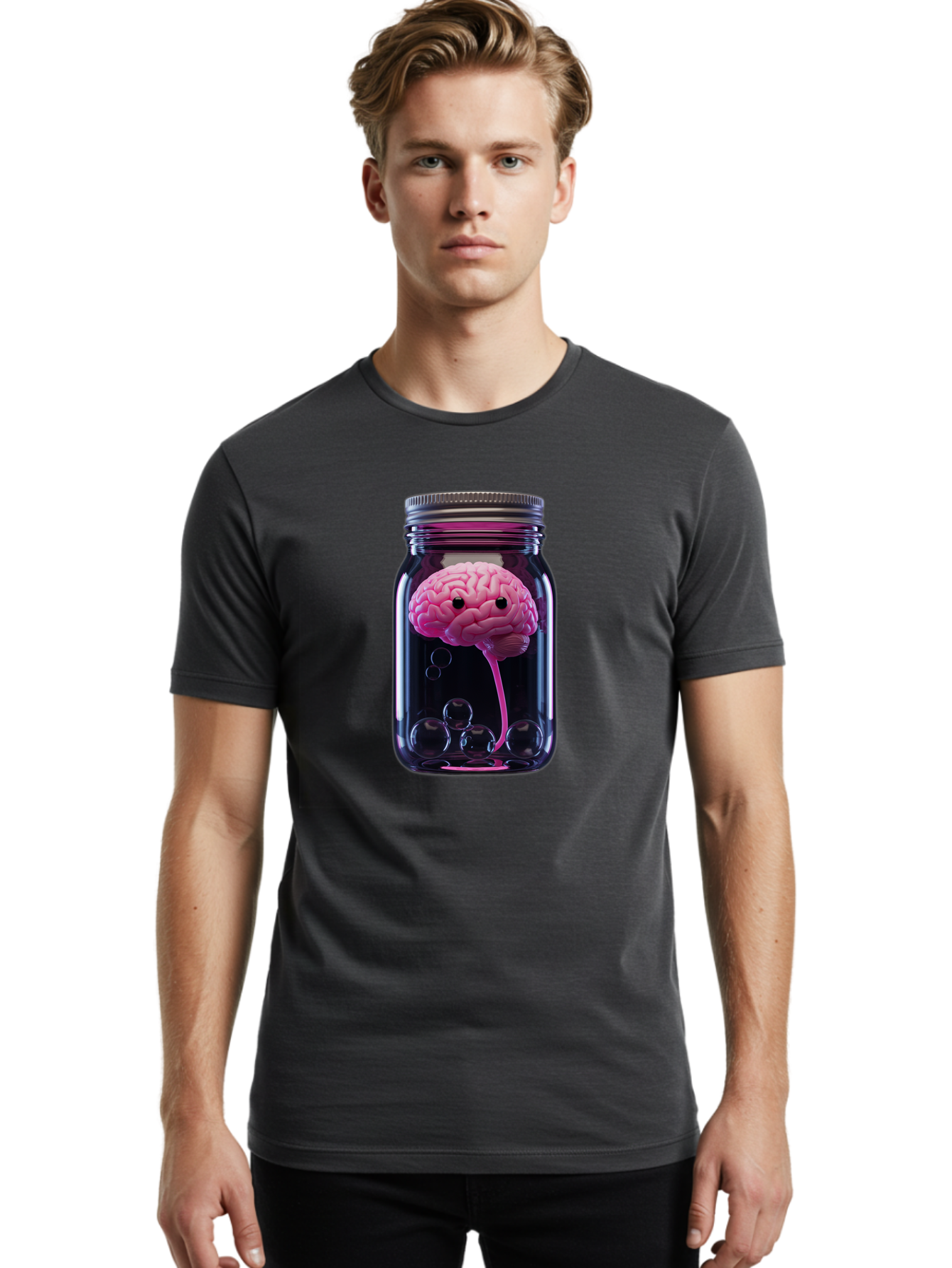 Brain-In-Jar Men'S Graphic Tee, 100% Cotton, Comfortable Casual Summer Wear, Machine Washable, Vintage Camera, Old Camera, Antique Camera, Black Camera, Classic Photography, Photography Equipment, Nostalgic Device, Film Camera, Camera Art Bal874