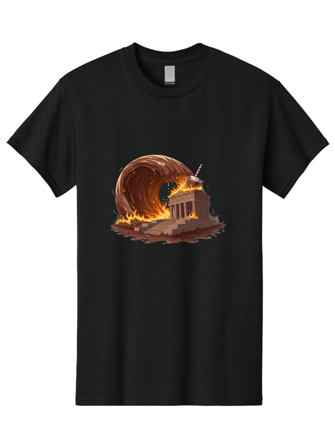 Brandenburg-Gate-On-Fire Men'S Graphic Tee, 100% Cotton, Comfortable Casual Summer Wear, Machine Washable, Vintage Camera, Old Camera, Antique Camera, Black Camera, Classic Photography, Photography Equipment, Nostalgic Device, Film Camera, Bal875