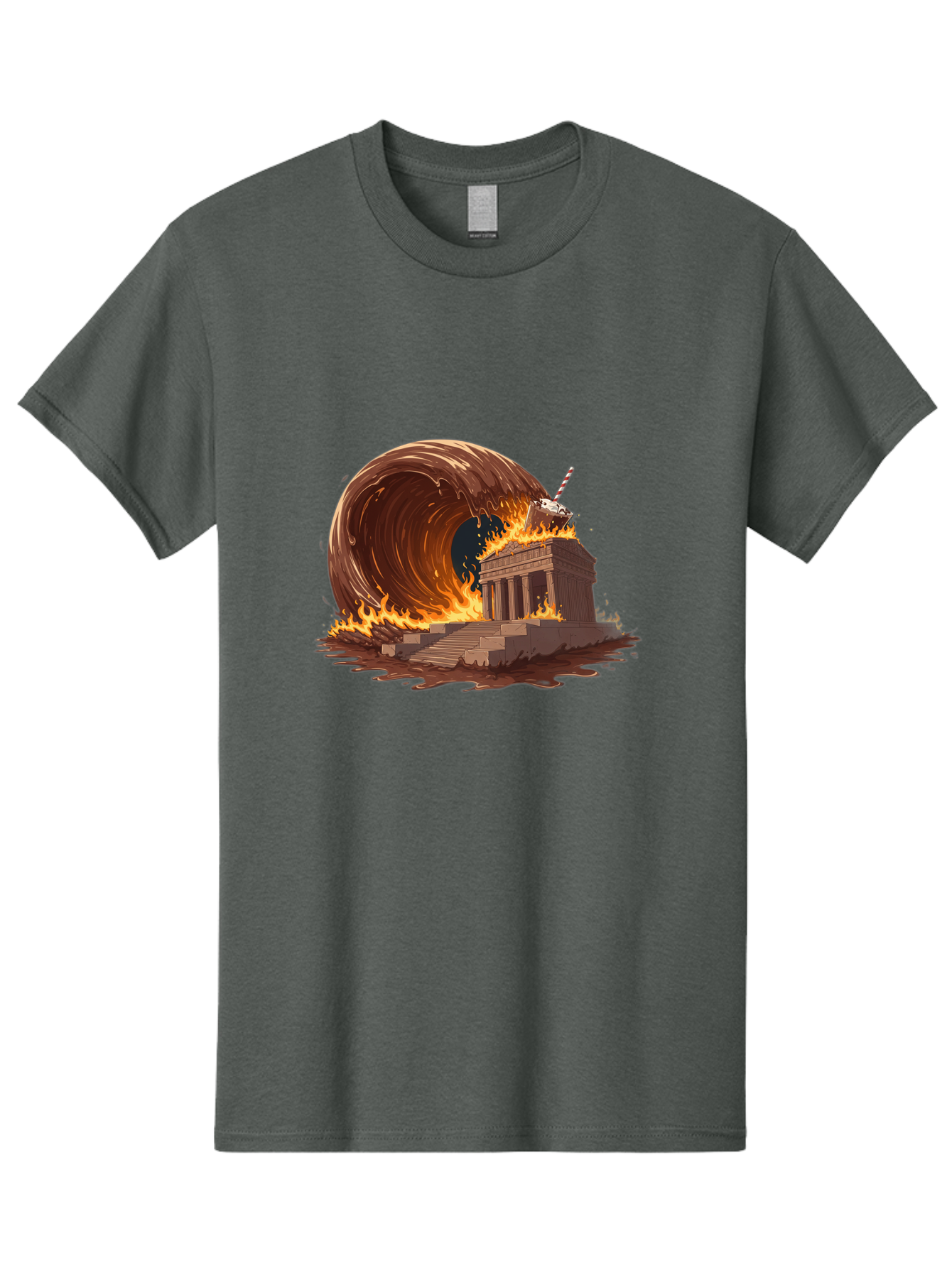 Brandenburg-Gate-On-Fire Men'S Graphic Tee, 100% Cotton, Comfortable Casual Summer Wear, Machine Washable, Vintage Camera, Old Camera, Antique Camera, Black Camera, Classic Photography, Photography Equipment, Nostalgic Device, Film Camera, Bal875