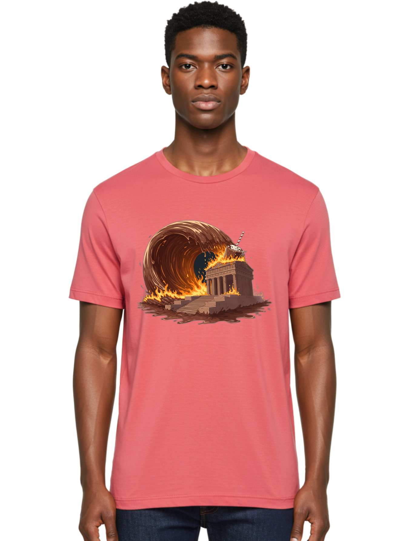 Brandenburg-Gate-On-Fire Men'S Graphic Tee, 100% Cotton, Comfortable Casual Summer Wear, Machine Washable, Vintage Camera, Old Camera, Antique Camera, Black Camera, Classic Photography, Photography Equipment, Nostalgic Device, Film Camera, Bal875