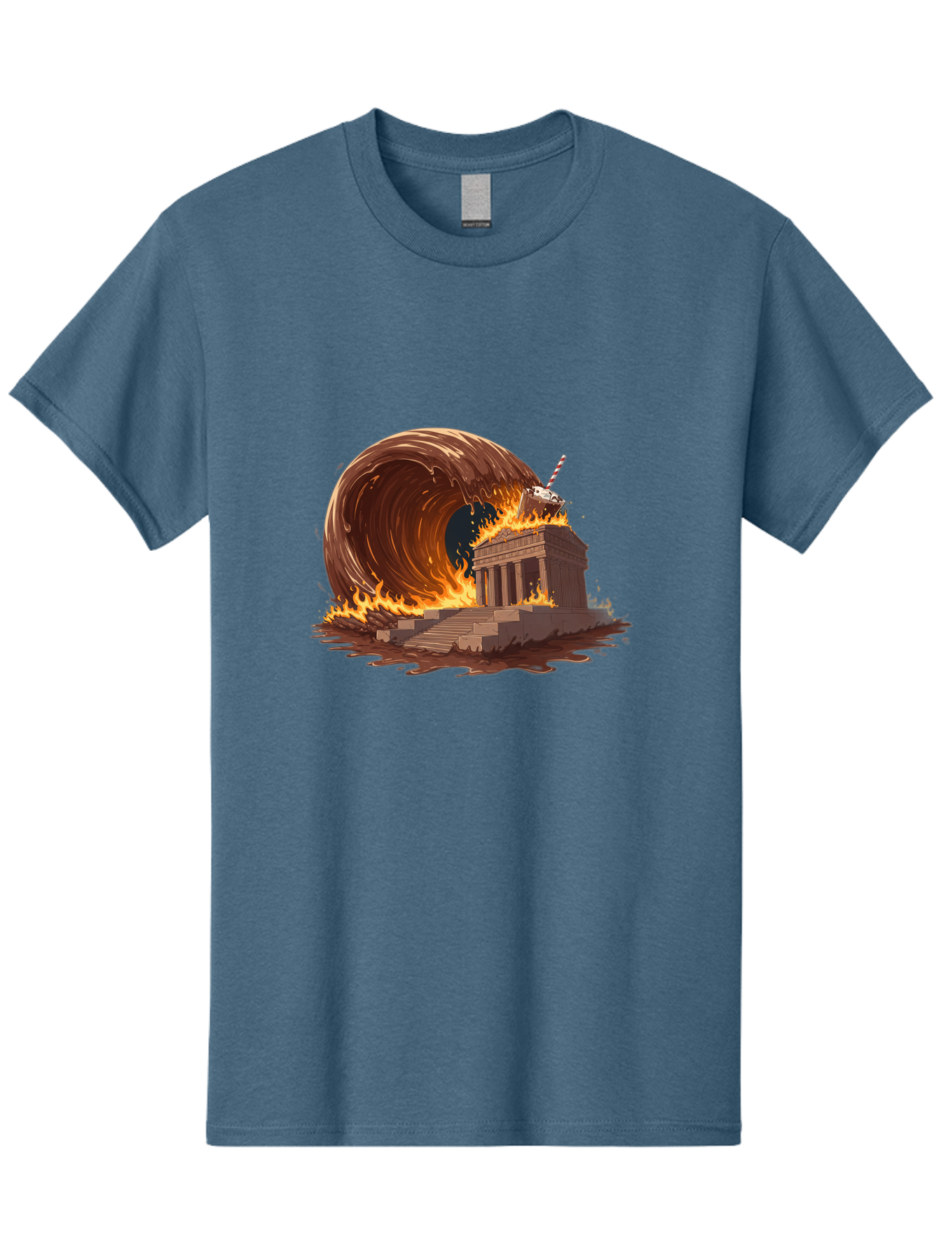 Brandenburg-Gate-On-Fire Men'S Graphic Tee, 100% Cotton, Comfortable Casual Summer Wear, Machine Washable, Vintage Camera, Old Camera, Antique Camera, Black Camera, Classic Photography, Photography Equipment, Nostalgic Device, Film Camera, Bal875