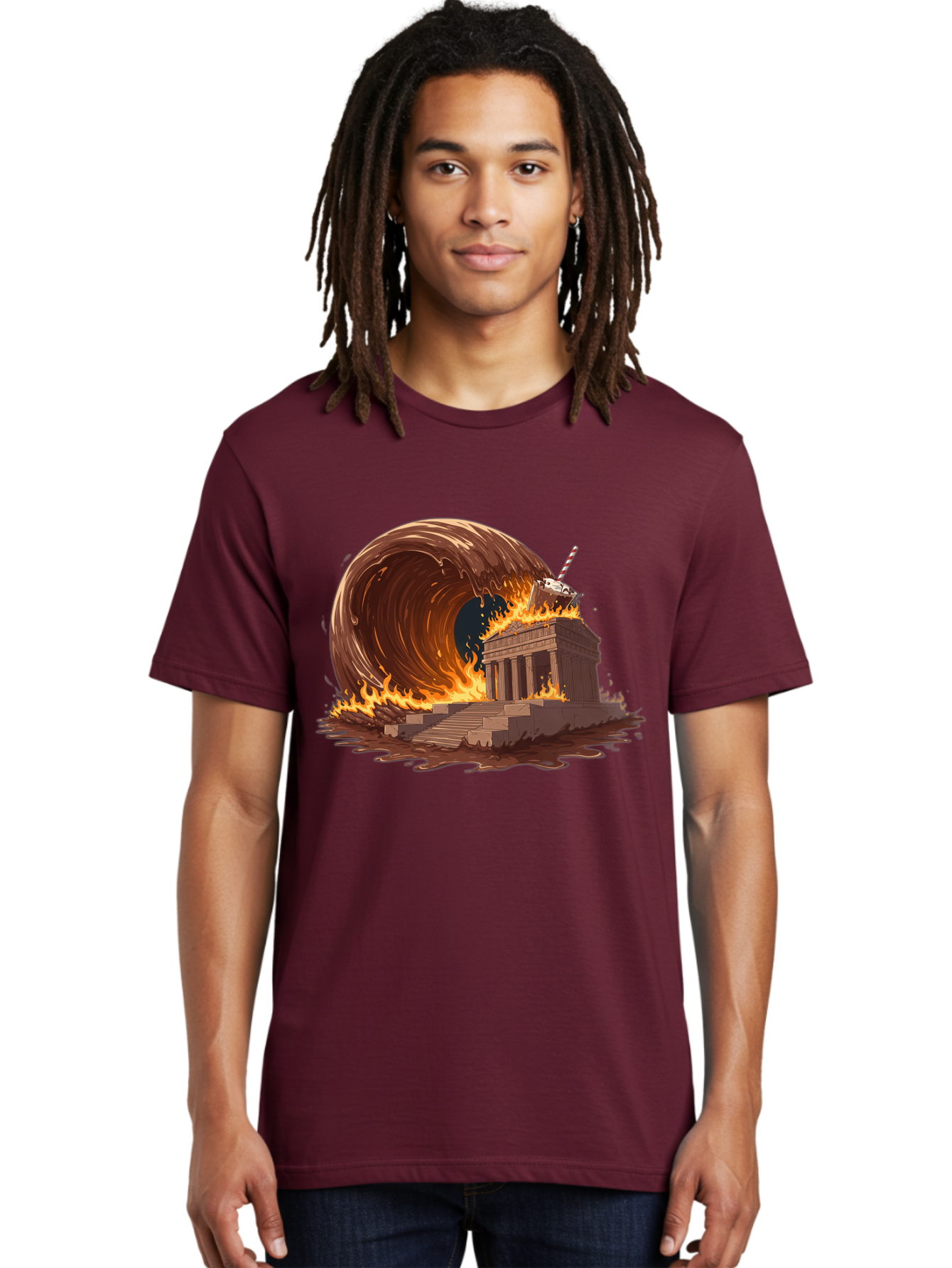 Brandenburg-Gate-On-Fire Men'S Graphic Tee, 100% Cotton, Comfortable Casual Summer Wear, Machine Washable, Vintage Camera, Old Camera, Antique Camera, Black Camera, Classic Photography, Photography Equipment, Nostalgic Device, Film Camera, Bal875