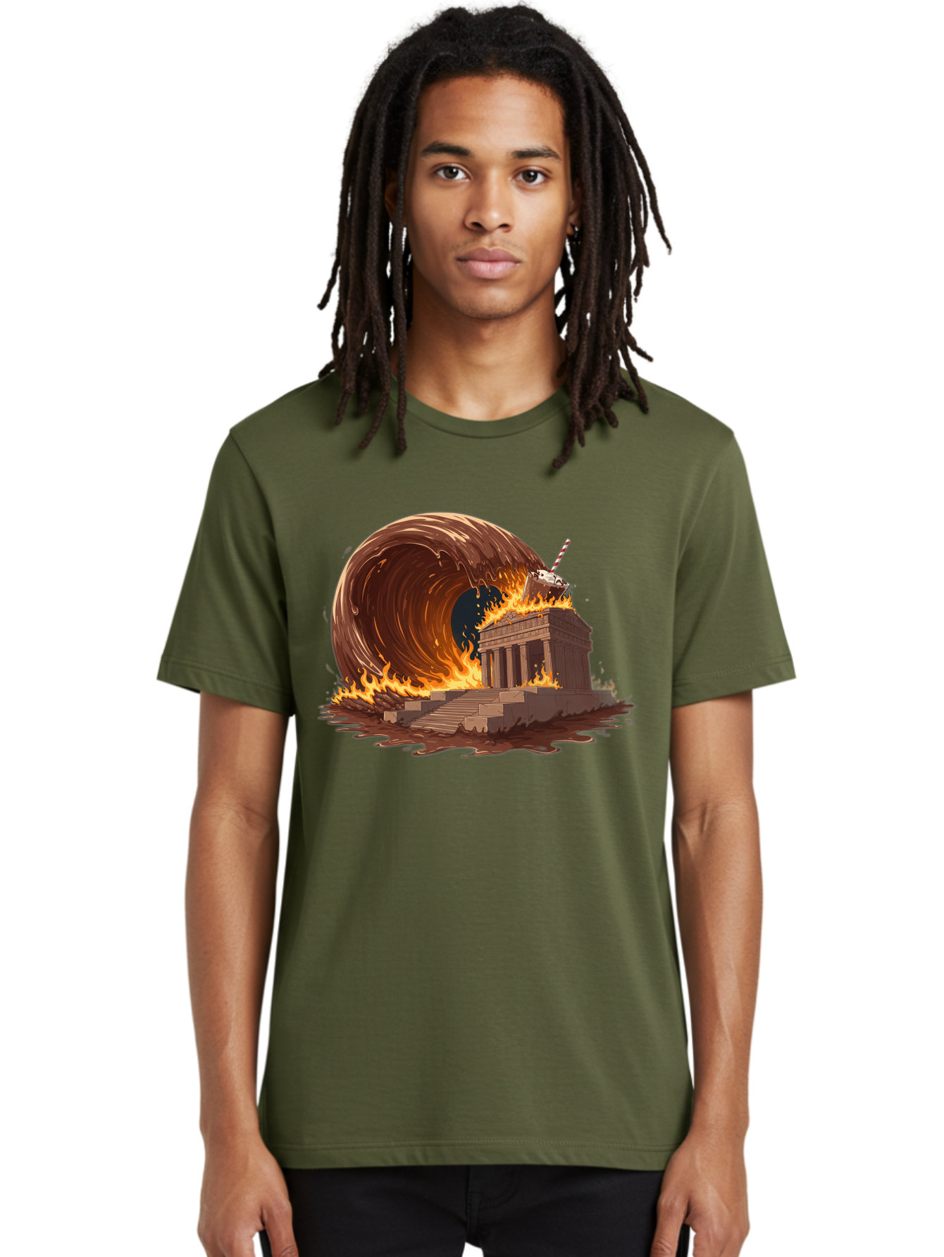 Brandenburg-Gate-On-Fire Men'S Graphic Tee, 100% Cotton, Comfortable Casual Summer Wear, Machine Washable, Vintage Camera, Old Camera, Antique Camera, Black Camera, Classic Photography, Photography Equipment, Nostalgic Device, Film Camera, Bal875