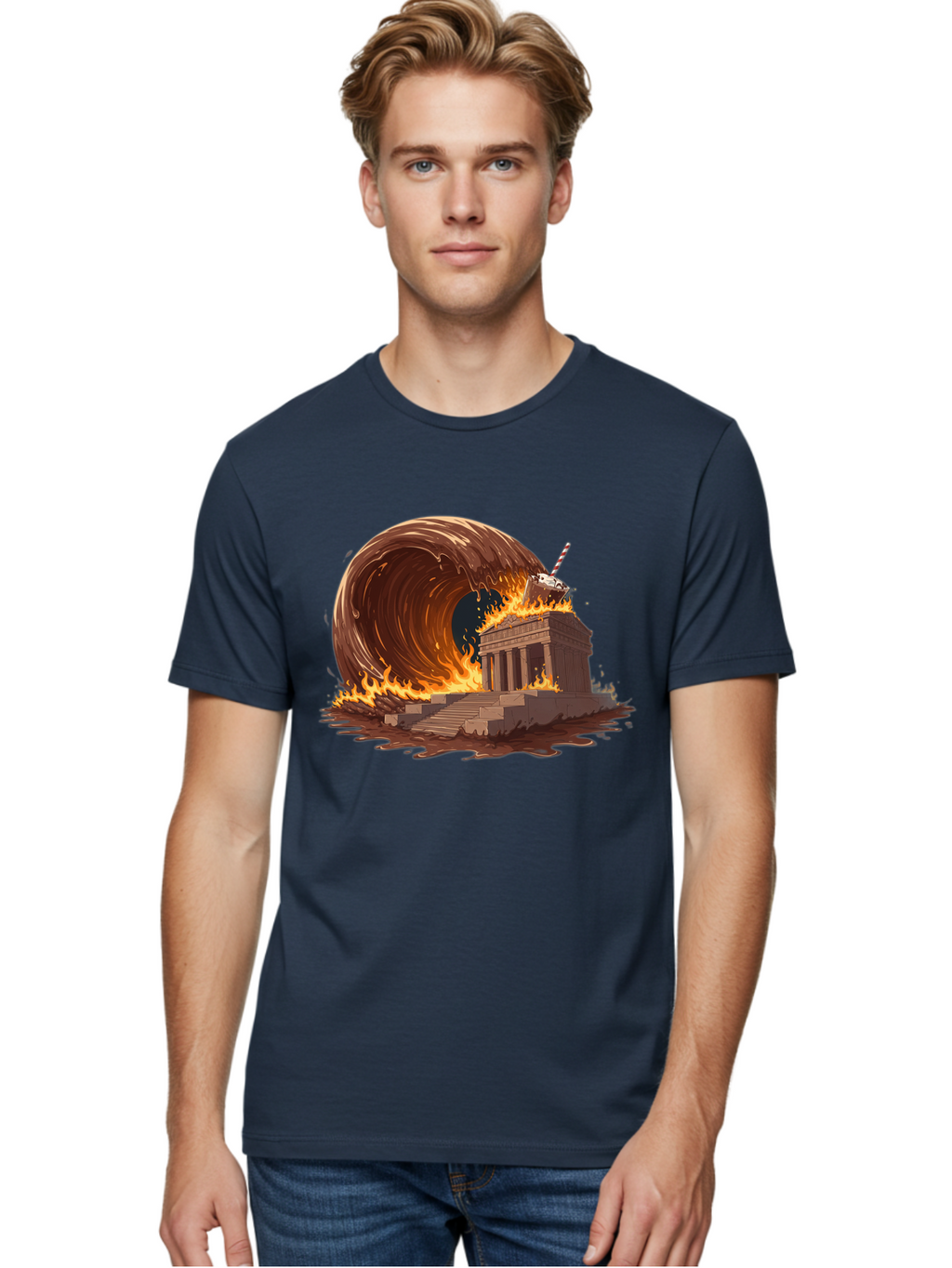 Brandenburg-Gate-On-Fire Men'S Graphic Tee, 100% Cotton, Comfortable Casual Summer Wear, Machine Washable, Vintage Camera, Old Camera, Antique Camera, Black Camera, Classic Photography, Photography Equipment, Nostalgic Device, Film Camera, Bal875