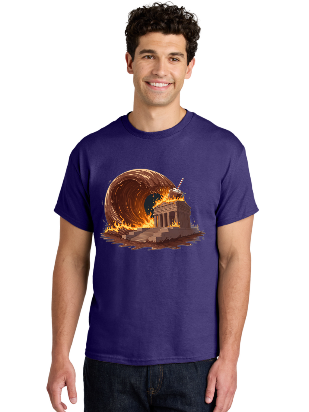 Brandenburg-Gate-On-Fire Men'S Graphic Tee, 100% Cotton, Comfortable Casual Summer Wear, Machine Washable, Vintage Camera, Old Camera, Antique Camera, Black Camera, Classic Photography, Photography Equipment, Nostalgic Device, Film Camera, Bal875