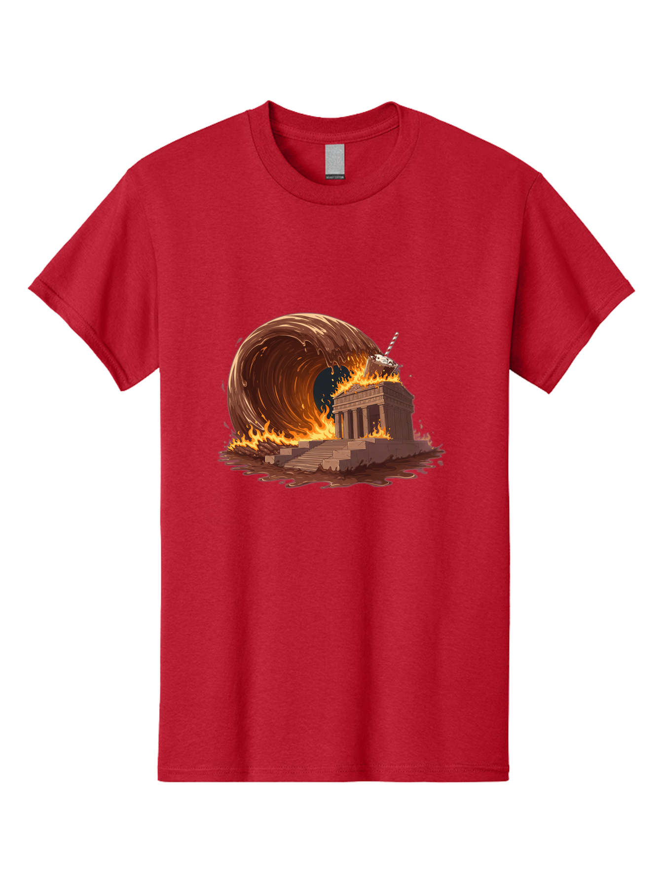 Brandenburg-Gate-On-Fire Men'S Graphic Tee, 100% Cotton, Comfortable Casual Summer Wear, Machine Washable, Vintage Camera, Old Camera, Antique Camera, Black Camera, Classic Photography, Photography Equipment, Nostalgic Device, Film Camera, Bal875
