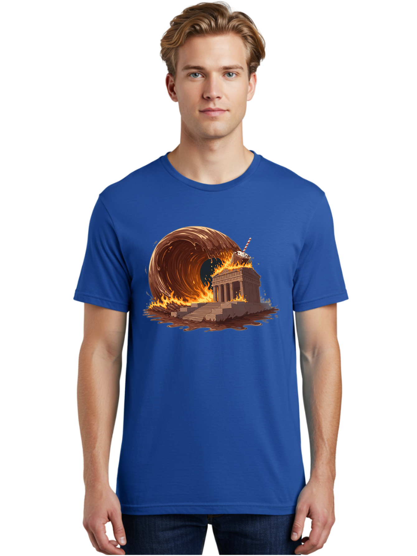 Brandenburg-Gate-On-Fire Men'S Graphic Tee, 100% Cotton, Comfortable Casual Summer Wear, Machine Washable, Vintage Camera, Old Camera, Antique Camera, Black Camera, Classic Photography, Photography Equipment, Nostalgic Device, Film Camera, Bal875