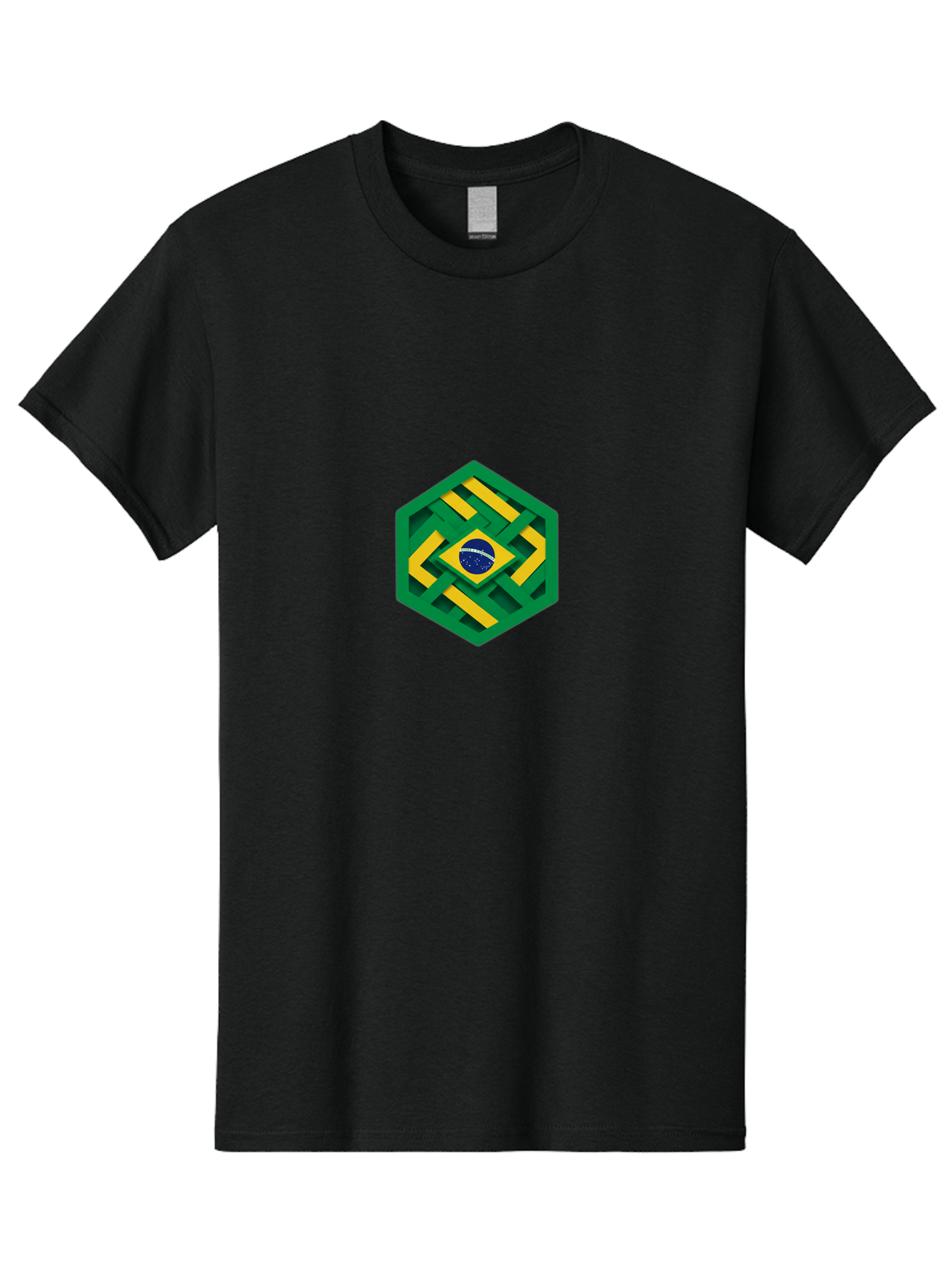 Brazil-Flag-Hexagon Men'S Graphic Tee, 100% Cotton, Comfortable Casual Summer Wear, Machine Washable, Vintage Camera, Old Camera, Antique Camera, Black Camera, Classic Photography, Photography Equipment, Nostalgic Device, Film Camera, Bal877