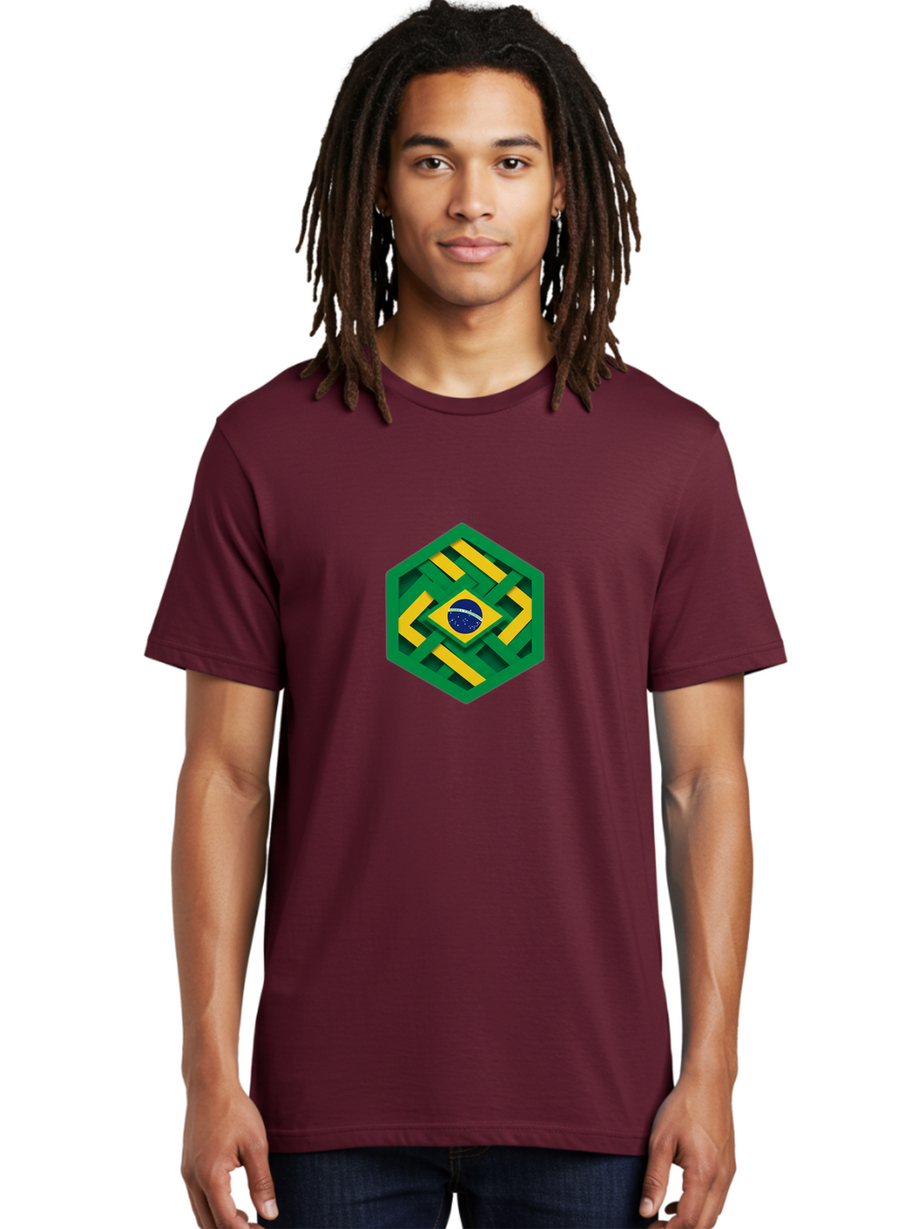 Brazil-Flag-Hexagon Men'S Graphic Tee, 100% Cotton, Comfortable Casual Summer Wear, Machine Washable, Vintage Camera, Old Camera, Antique Camera, Black Camera, Classic Photography, Photography Equipment, Nostalgic Device, Film Camera, Bal877