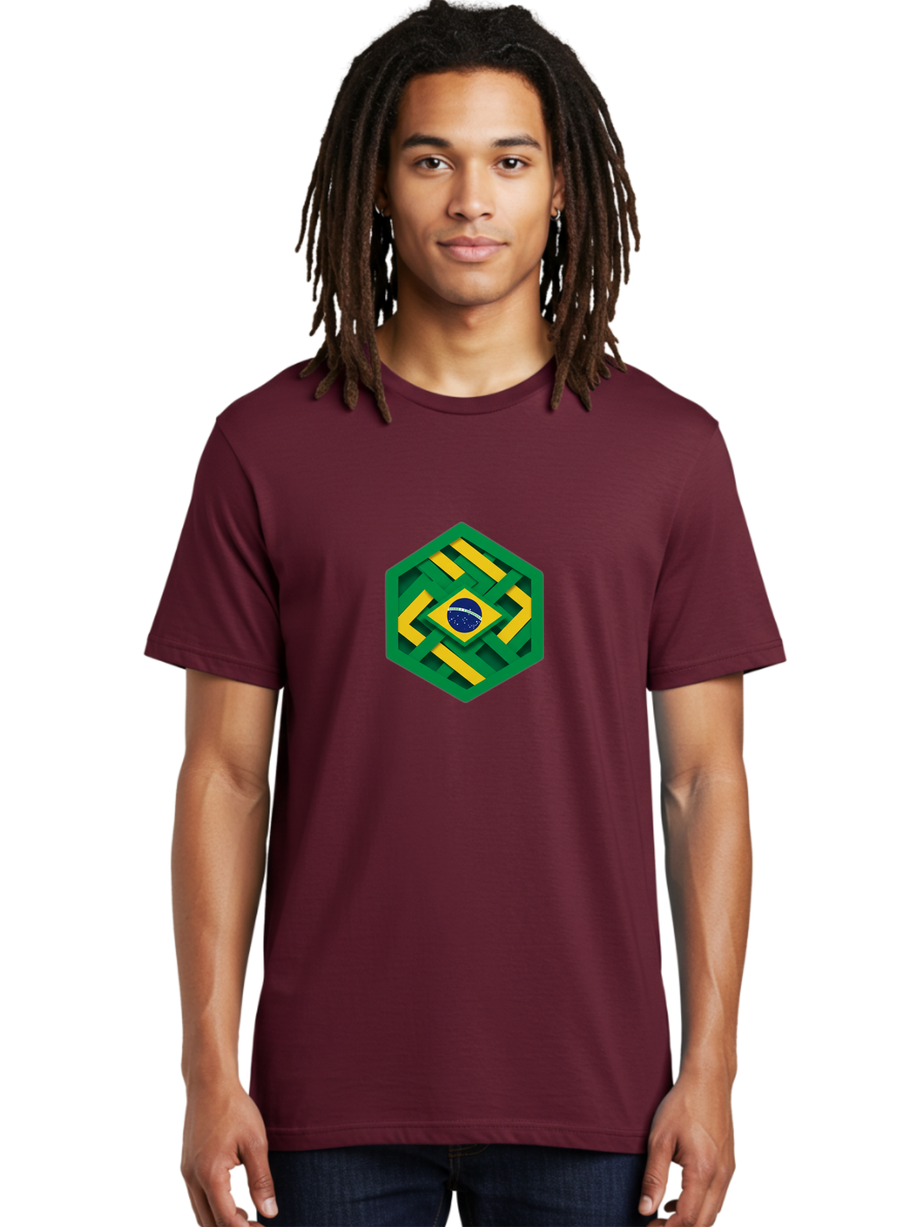 Brazil-Flag-Hexagon Men'S Graphic Tee, 100% Cotton, Comfortable Casual Summer Wear, Machine Washable, Vintage Camera, Old Camera, Antique Camera, Black Camera, Classic Photography, Photography Equipment, Nostalgic Device, Film Camera, Bal877