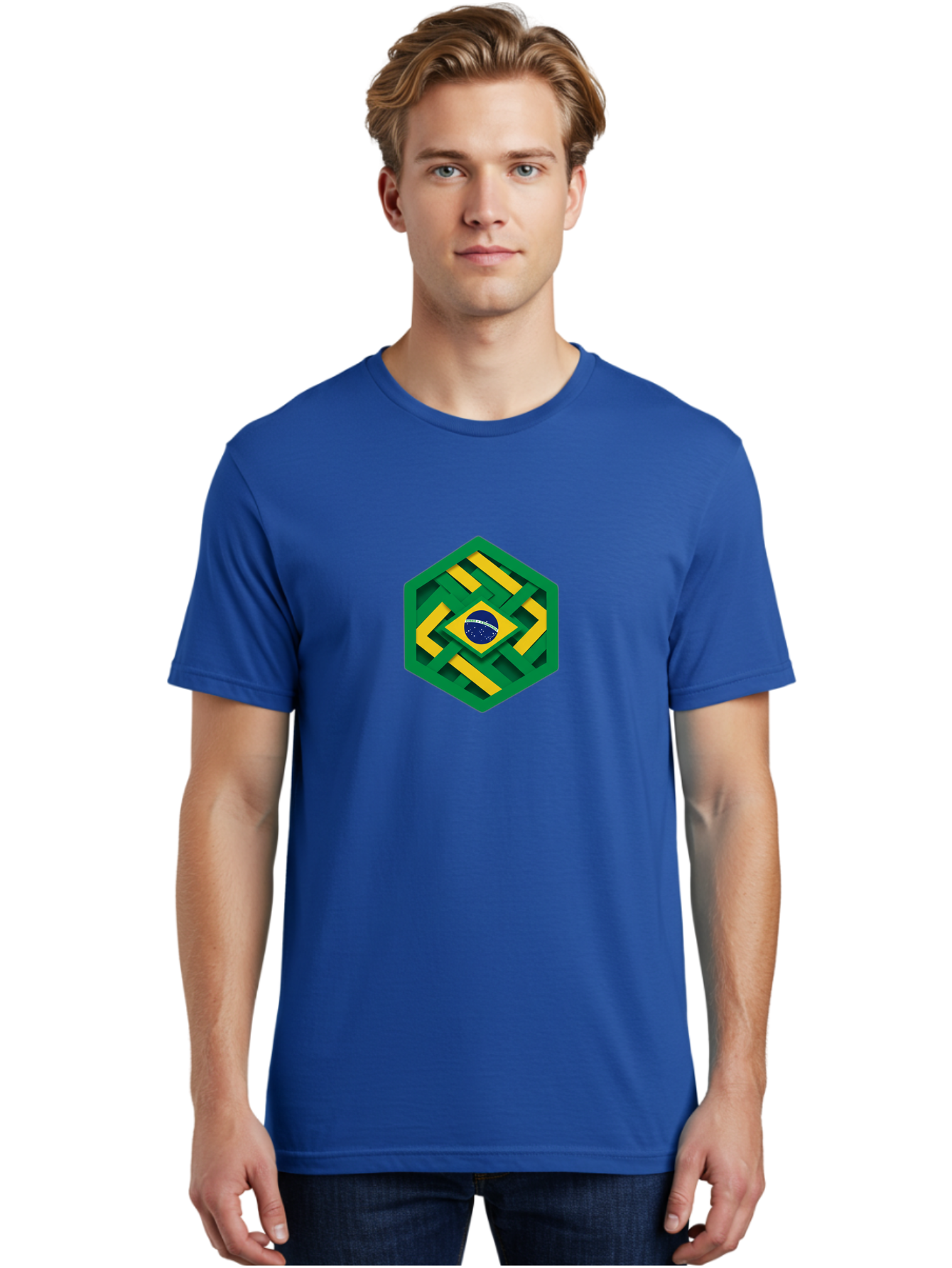 Brazil-Flag-Hexagon Men'S Graphic Tee, 100% Cotton, Comfortable Casual Summer Wear, Machine Washable, Vintage Camera, Old Camera, Antique Camera, Black Camera, Classic Photography, Photography Equipment, Nostalgic Device, Film Camera, Bal877