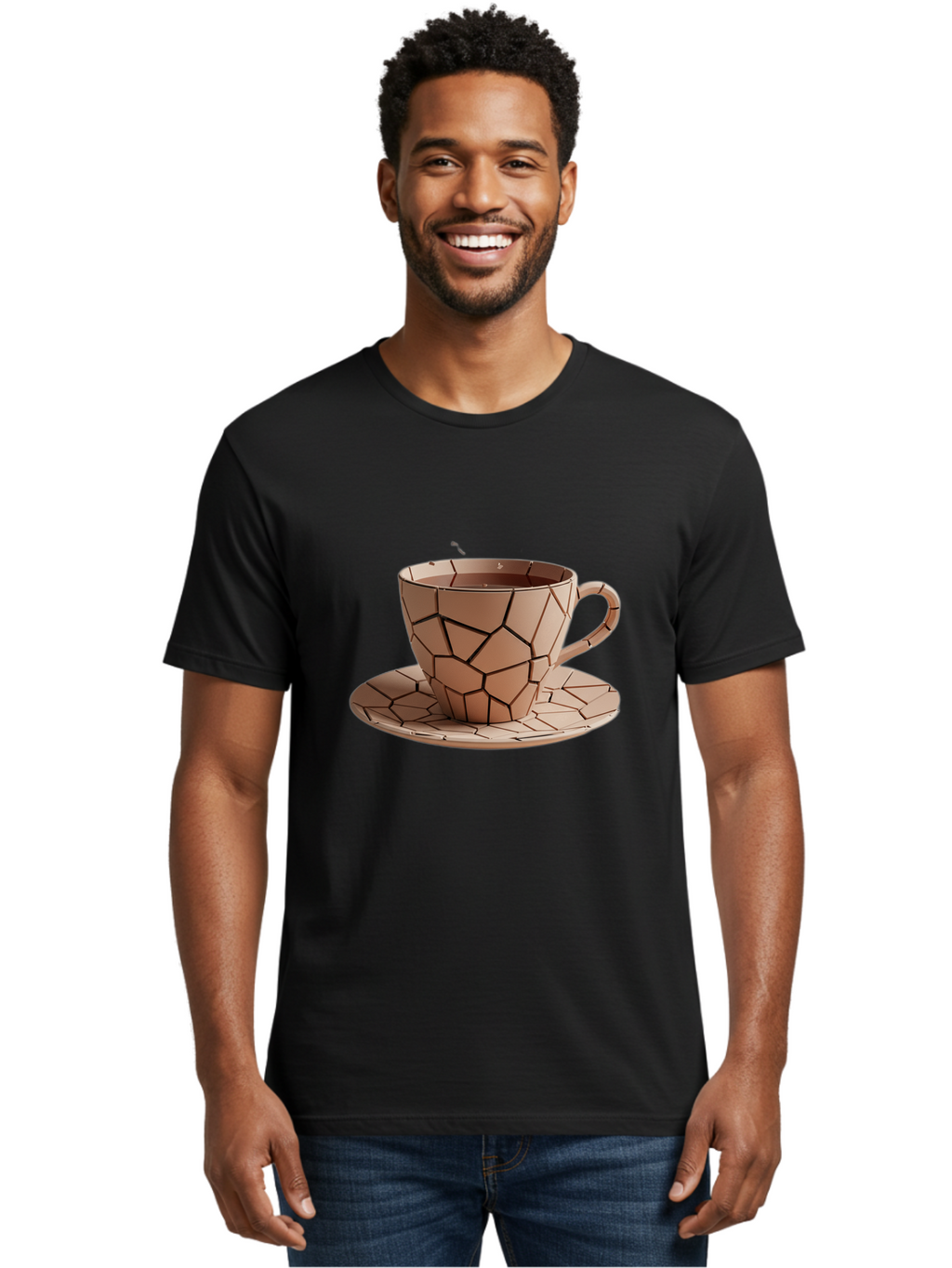 Broken-Beige-Cup Men'S Graphic Tee, 100% Cotton, Comfortable Casual Summer Wear, Machine Washable, Vintage Camera, Old Camera, Antique Camera, Black Camera, Classic Photography, Photography Equipment, Nostalgic Device, Film Camera, Camera Art Bal878
