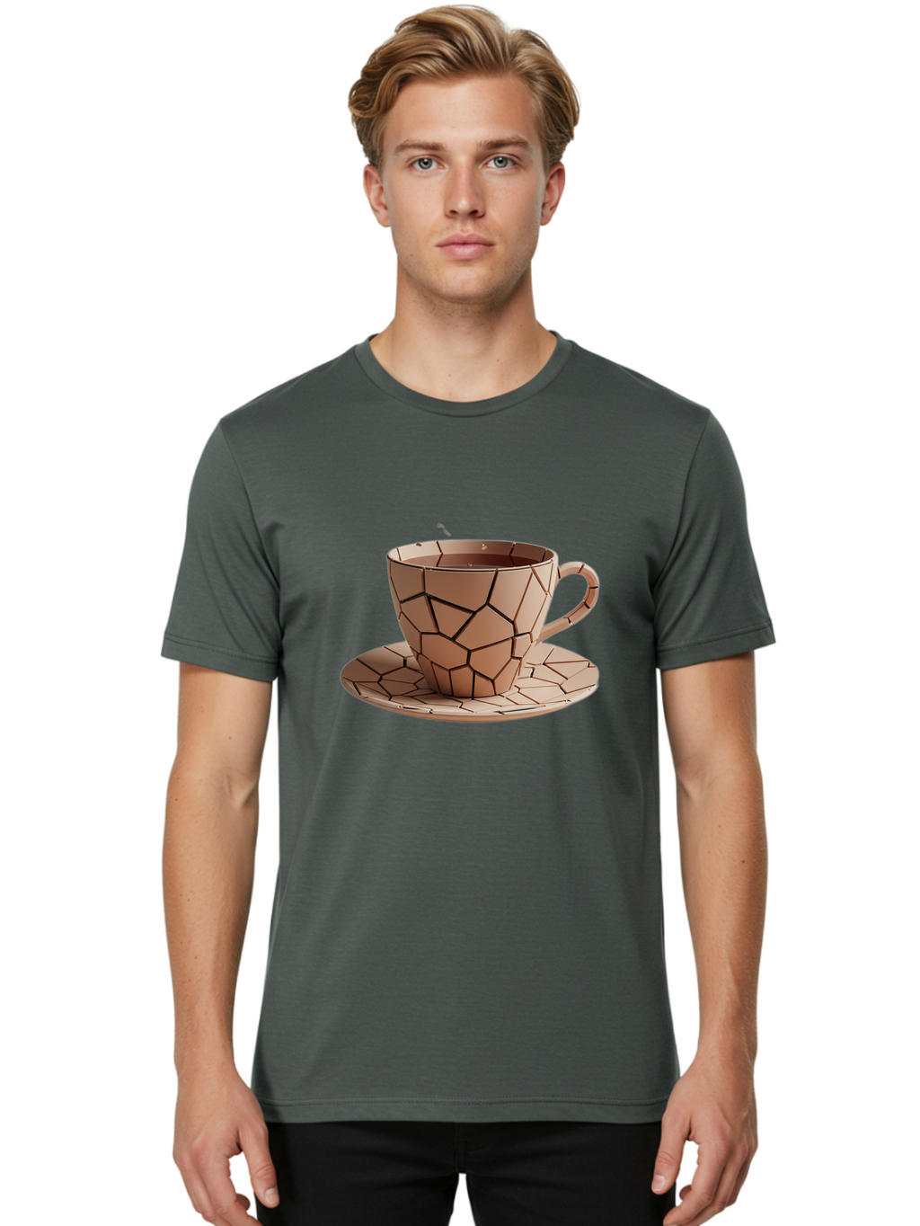 Broken-Beige-Cup Men'S Graphic Tee, 100% Cotton, Comfortable Casual Summer Wear, Machine Washable, Vintage Camera, Old Camera, Antique Camera, Black Camera, Classic Photography, Photography Equipment, Nostalgic Device, Film Camera, Camera Art Bal878