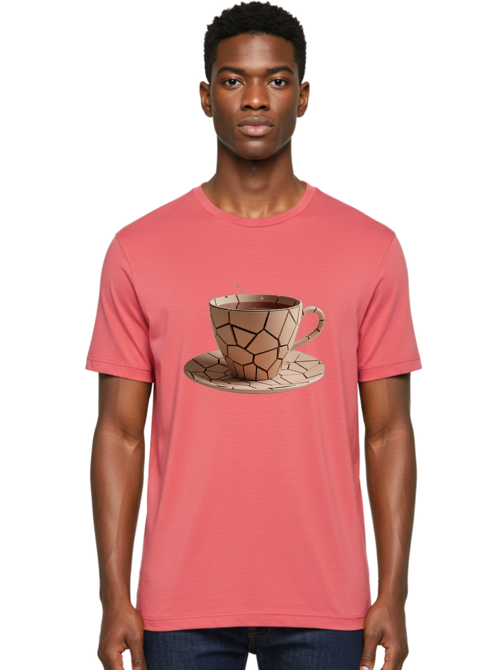 Broken-Beige-Cup Men'S Graphic Tee, 100% Cotton, Comfortable Casual Summer Wear, Machine Washable, Vintage Camera, Old Camera, Antique Camera, Black Camera, Classic Photography, Photography Equipment, Nostalgic Device, Film Camera, Camera Art Bal878