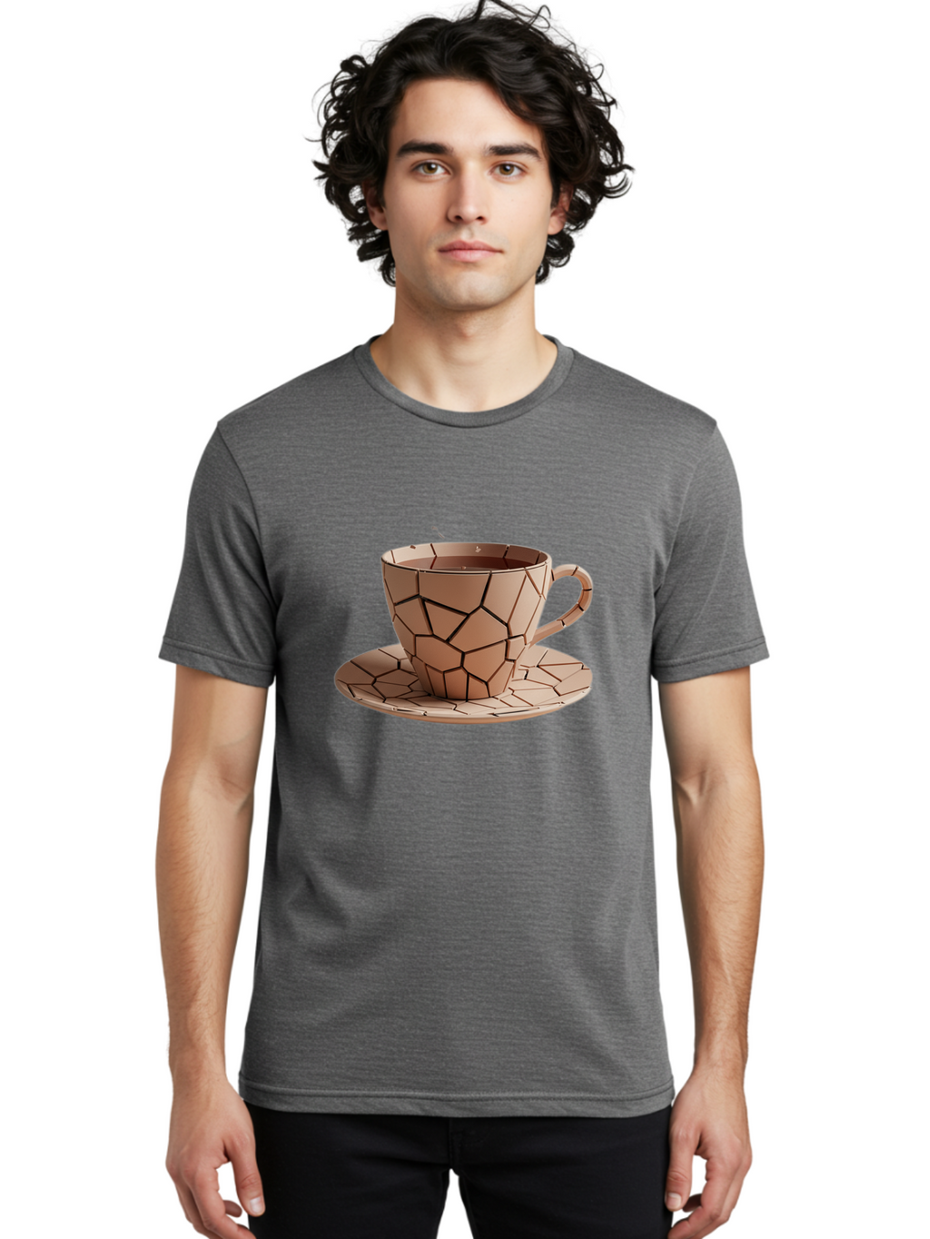 Broken-Beige-Cup Men'S Graphic Tee, 100% Cotton, Comfortable Casual Summer Wear, Machine Washable, Vintage Camera, Old Camera, Antique Camera, Black Camera, Classic Photography, Photography Equipment, Nostalgic Device, Film Camera, Camera Art Bal878