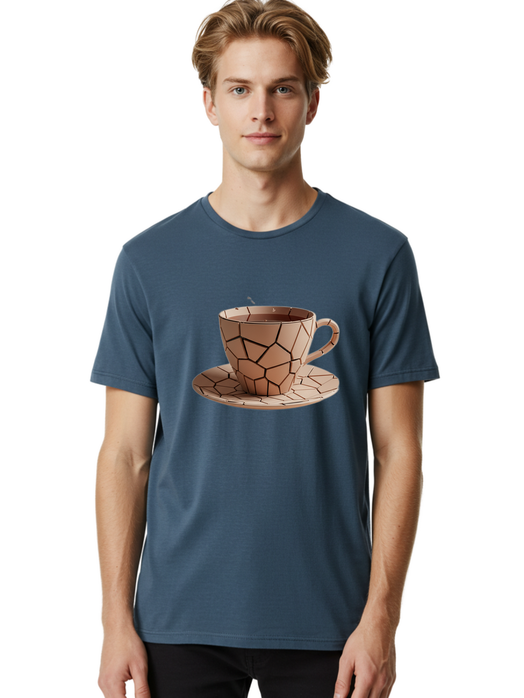Broken-Beige-Cup Men'S Graphic Tee, 100% Cotton, Comfortable Casual Summer Wear, Machine Washable, Vintage Camera, Old Camera, Antique Camera, Black Camera, Classic Photography, Photography Equipment, Nostalgic Device, Film Camera, Camera Art Bal878