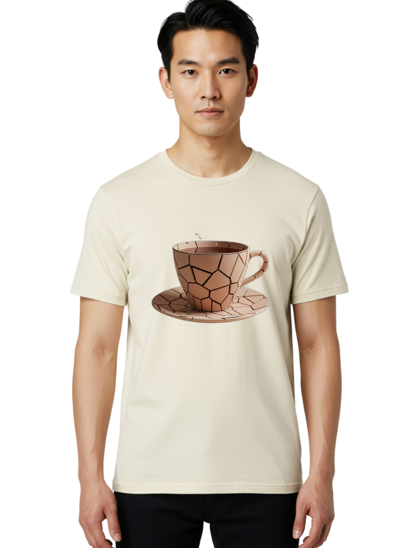 Broken-Beige-Cup Men'S Graphic Tee, 100% Cotton, Comfortable Casual Summer Wear, Machine Washable, Vintage Camera, Old Camera, Antique Camera, Black Camera, Classic Photography, Photography Equipment, Nostalgic Device, Film Camera, Camera Art Bal878
