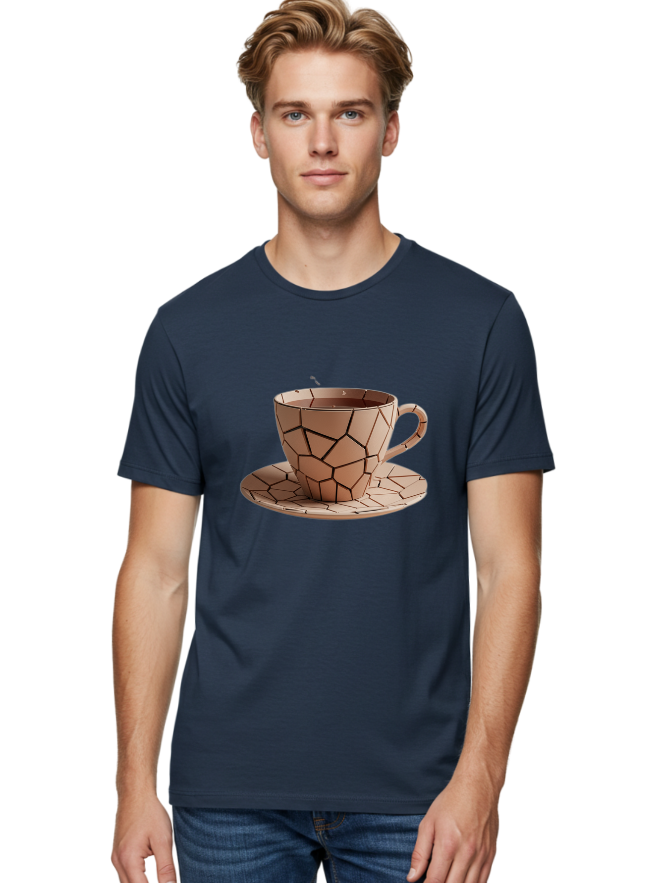 Broken-Beige-Cup Men'S Graphic Tee, 100% Cotton, Comfortable Casual Summer Wear, Machine Washable, Vintage Camera, Old Camera, Antique Camera, Black Camera, Classic Photography, Photography Equipment, Nostalgic Device, Film Camera, Camera Art Bal878