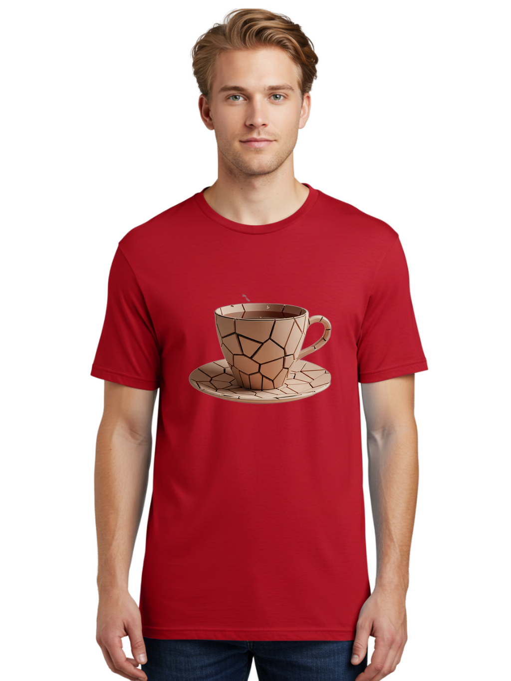 Broken-Beige-Cup Men'S Graphic Tee, 100% Cotton, Comfortable Casual Summer Wear, Machine Washable, Vintage Camera, Old Camera, Antique Camera, Black Camera, Classic Photography, Photography Equipment, Nostalgic Device, Film Camera, Camera Art Bal878