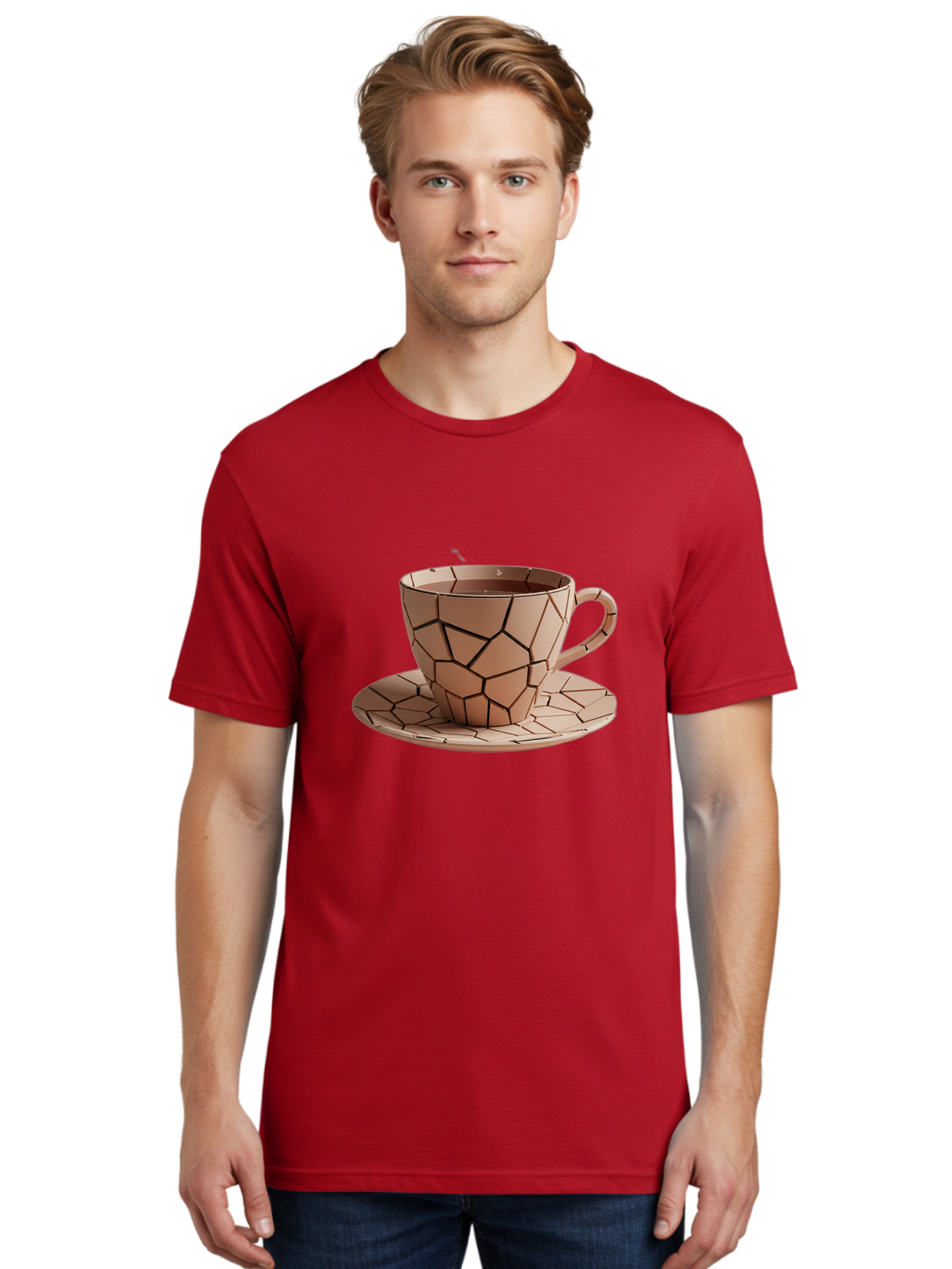 Broken-Beige-Cup Men'S Graphic Tee, 100% Cotton, Comfortable Casual Summer Wear, Machine Washable, Vintage Camera, Old Camera, Antique Camera, Black Camera, Classic Photography, Photography Equipment, Nostalgic Device, Film Camera, Camera Art Bal878