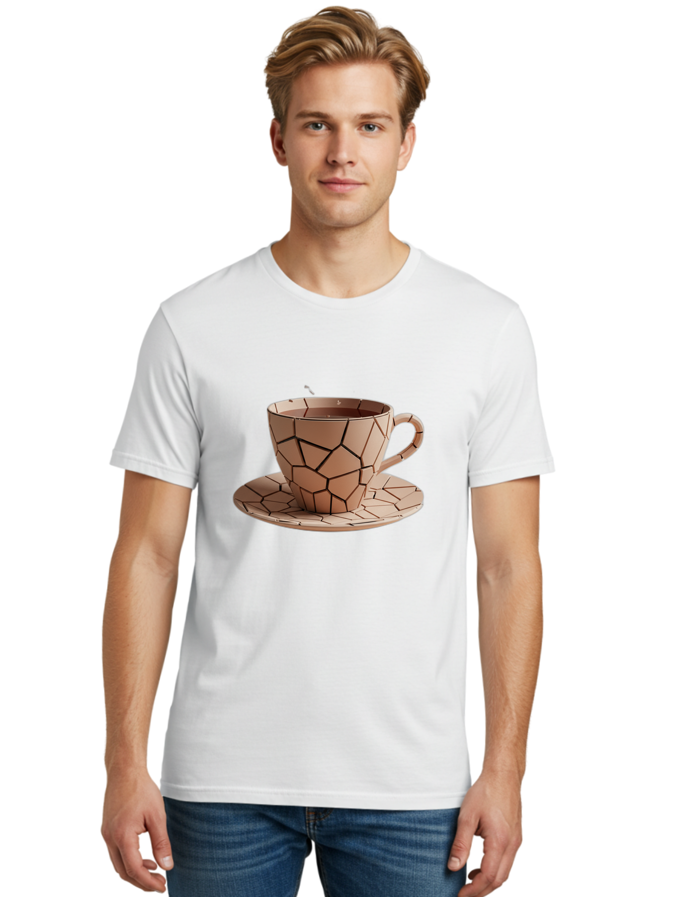 Broken-Beige-Cup Men'S Graphic Tee, 100% Cotton, Comfortable Casual Summer Wear, Machine Washable, Vintage Camera, Old Camera, Antique Camera, Black Camera, Classic Photography, Photography Equipment, Nostalgic Device, Film Camera, Camera Art Bal878