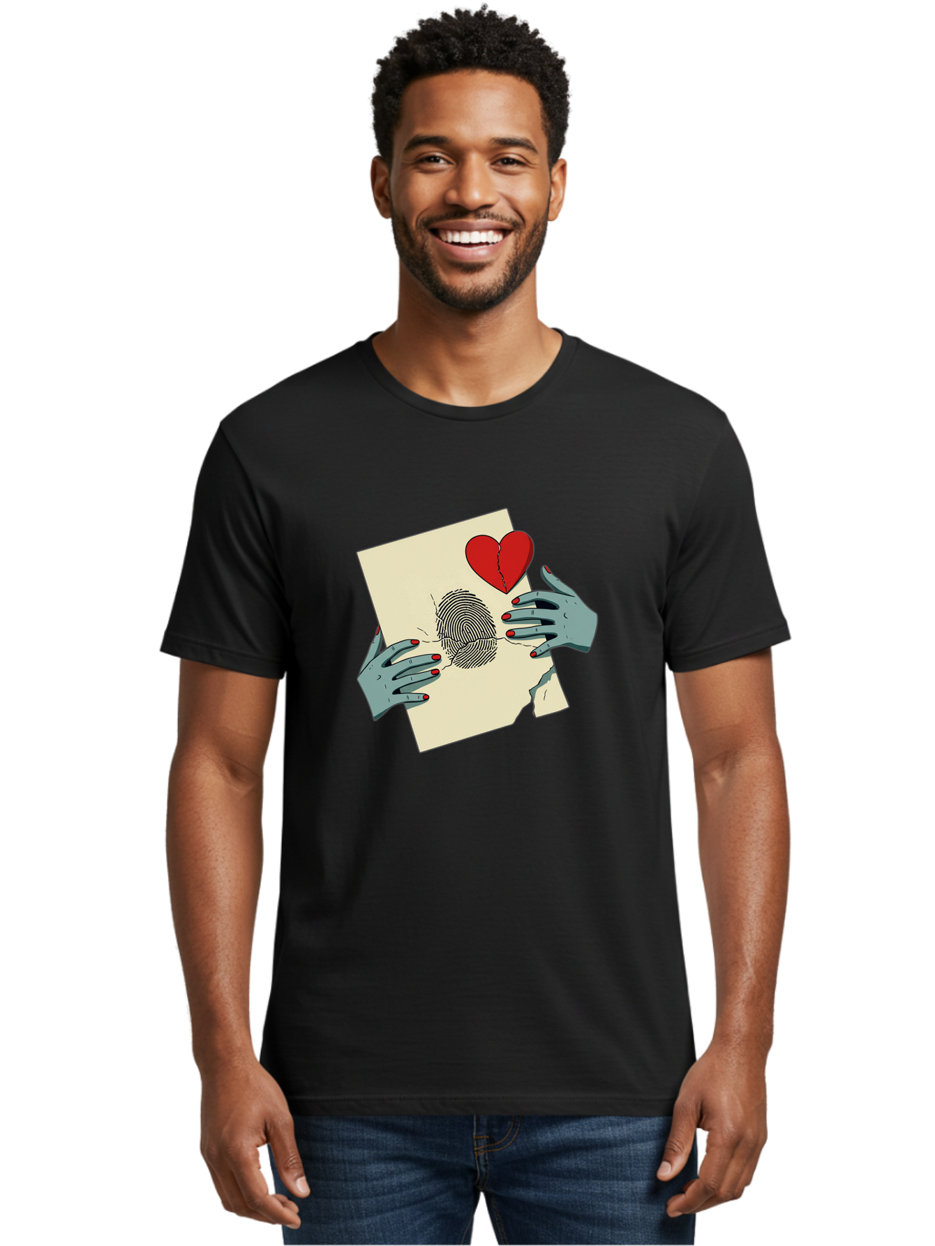 Broken-Heart-Fingerprint Men'S Graphic Tee, 100% Cotton, Comfortable Casual Summer Wear, Machine Washable, Vintage Camera, Old Camera, Antique Camera, Black Camera, Classic Photography, Photography Equipment, Nostalgic Device, Film Camera, Bal880