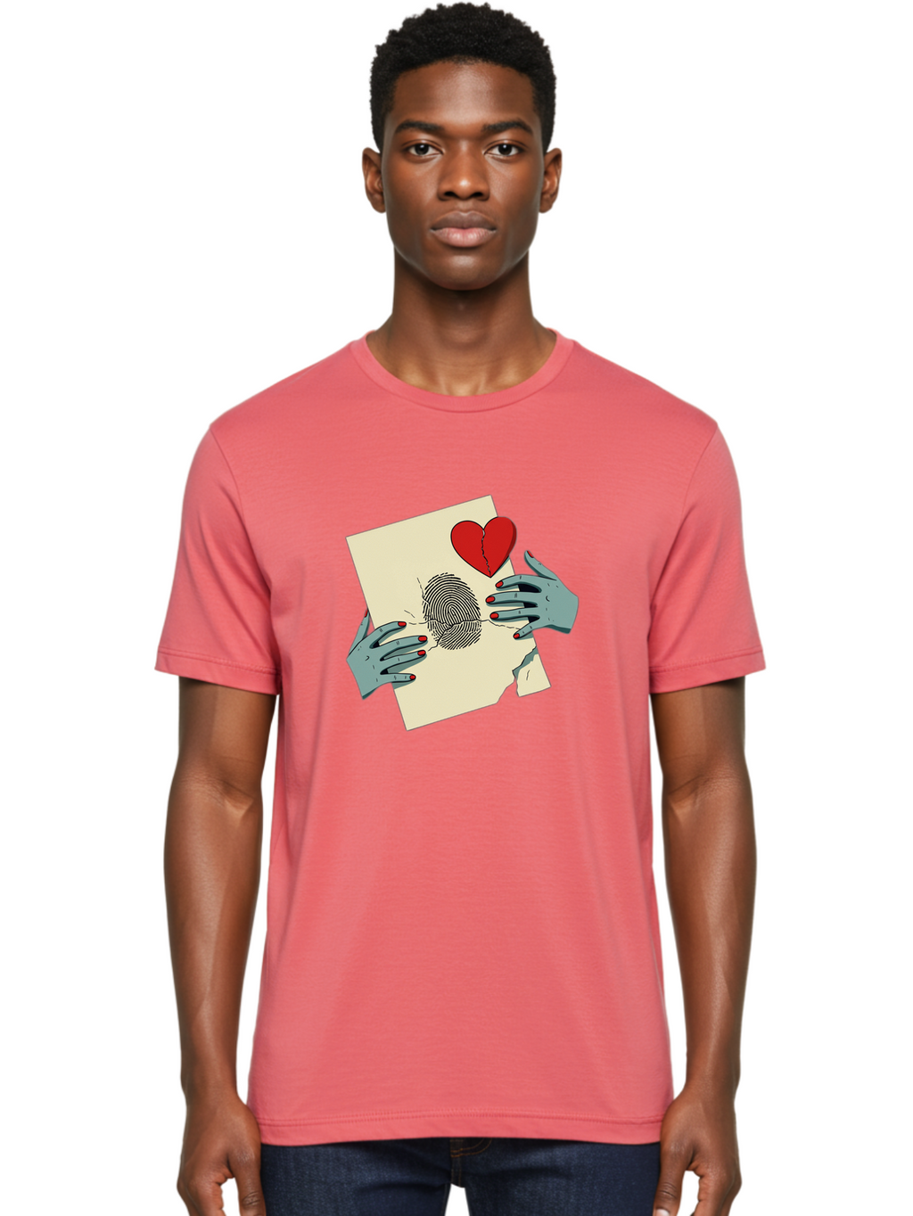 Broken-Heart-Fingerprint Men'S Graphic Tee, 100% Cotton, Comfortable Casual Summer Wear, Machine Washable, Vintage Camera, Old Camera, Antique Camera, Black Camera, Classic Photography, Photography Equipment, Nostalgic Device, Film Camera, Bal880