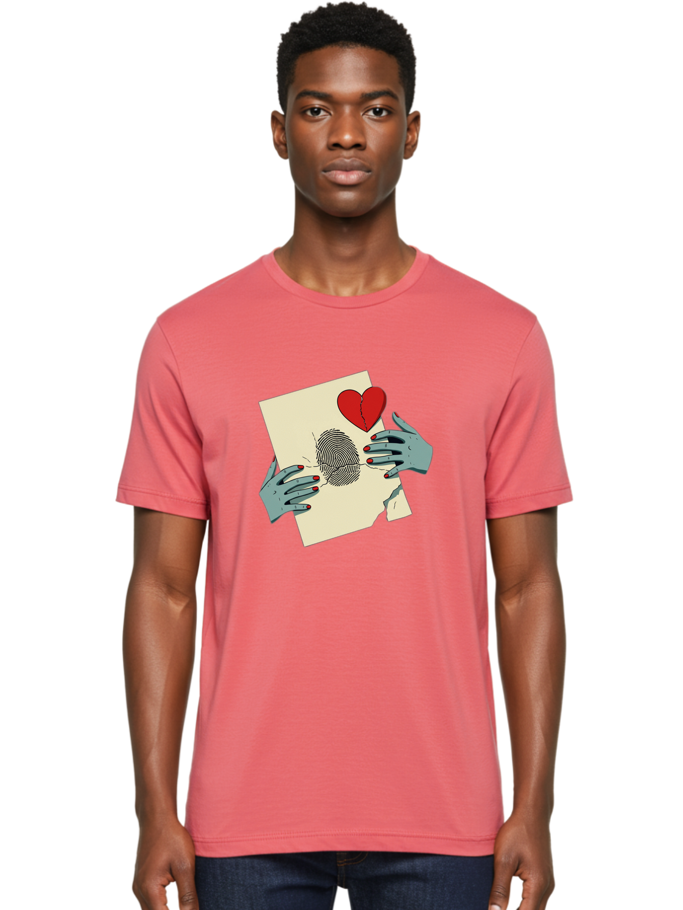 Broken-Heart-Fingerprint Men'S Graphic Tee, 100% Cotton, Comfortable Casual Summer Wear, Machine Washable, Vintage Camera, Old Camera, Antique Camera, Black Camera, Classic Photography, Photography Equipment, Nostalgic Device, Film Camera, Bal880