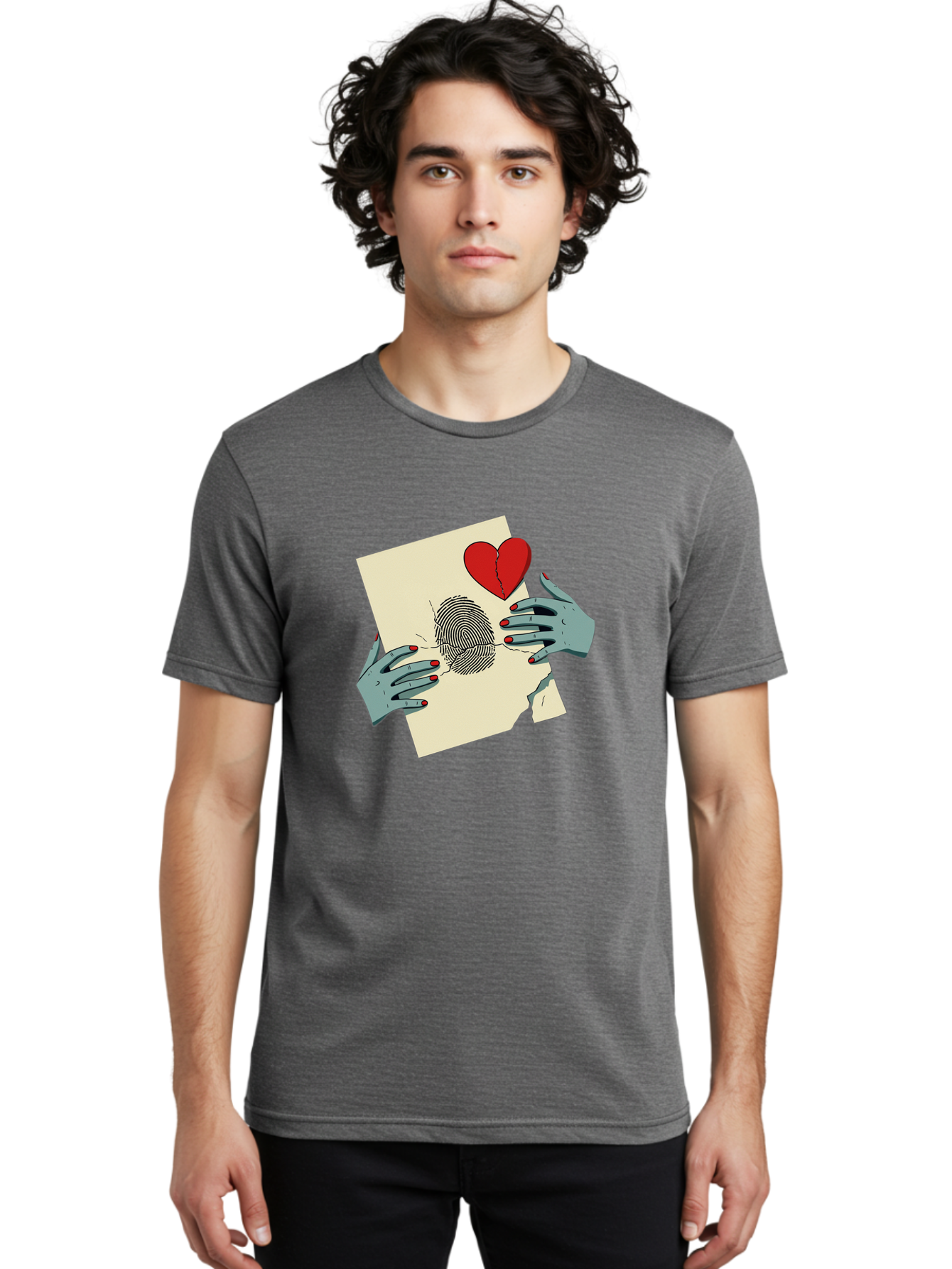 Broken-Heart-Fingerprint Men'S Graphic Tee, 100% Cotton, Comfortable Casual Summer Wear, Machine Washable, Vintage Camera, Old Camera, Antique Camera, Black Camera, Classic Photography, Photography Equipment, Nostalgic Device, Film Camera, Bal880