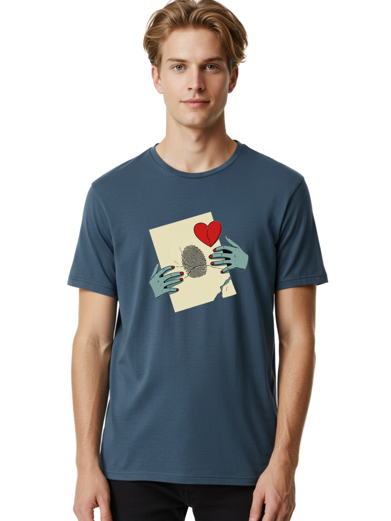 Broken-Heart-Fingerprint Men'S Graphic Tee, 100% Cotton, Comfortable Casual Summer Wear, Machine Washable, Vintage Camera, Old Camera, Antique Camera, Black Camera, Classic Photography, Photography Equipment, Nostalgic Device, Film Camera, Bal880