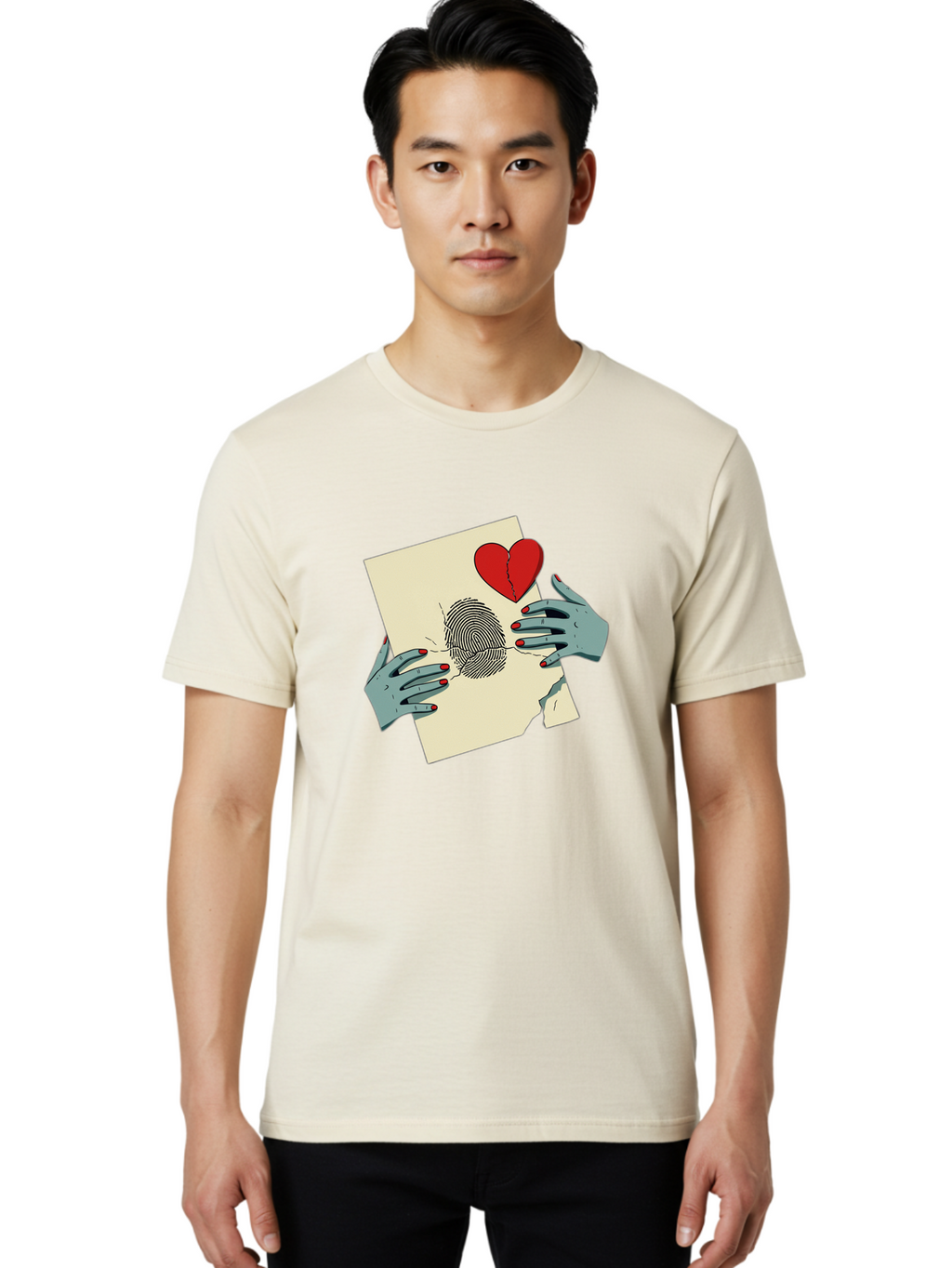 Broken-Heart-Fingerprint Men'S Graphic Tee, 100% Cotton, Comfortable Casual Summer Wear, Machine Washable, Vintage Camera, Old Camera, Antique Camera, Black Camera, Classic Photography, Photography Equipment, Nostalgic Device, Film Camera, Bal880