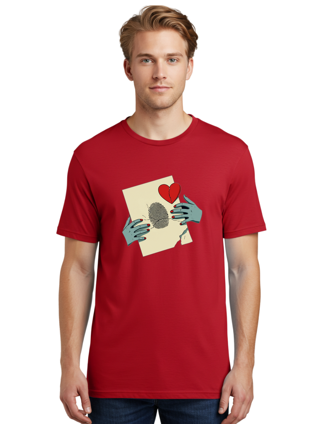 Broken-Heart-Fingerprint Men'S Graphic Tee, 100% Cotton, Comfortable Casual Summer Wear, Machine Washable, Vintage Camera, Old Camera, Antique Camera, Black Camera, Classic Photography, Photography Equipment, Nostalgic Device, Film Camera, Bal880