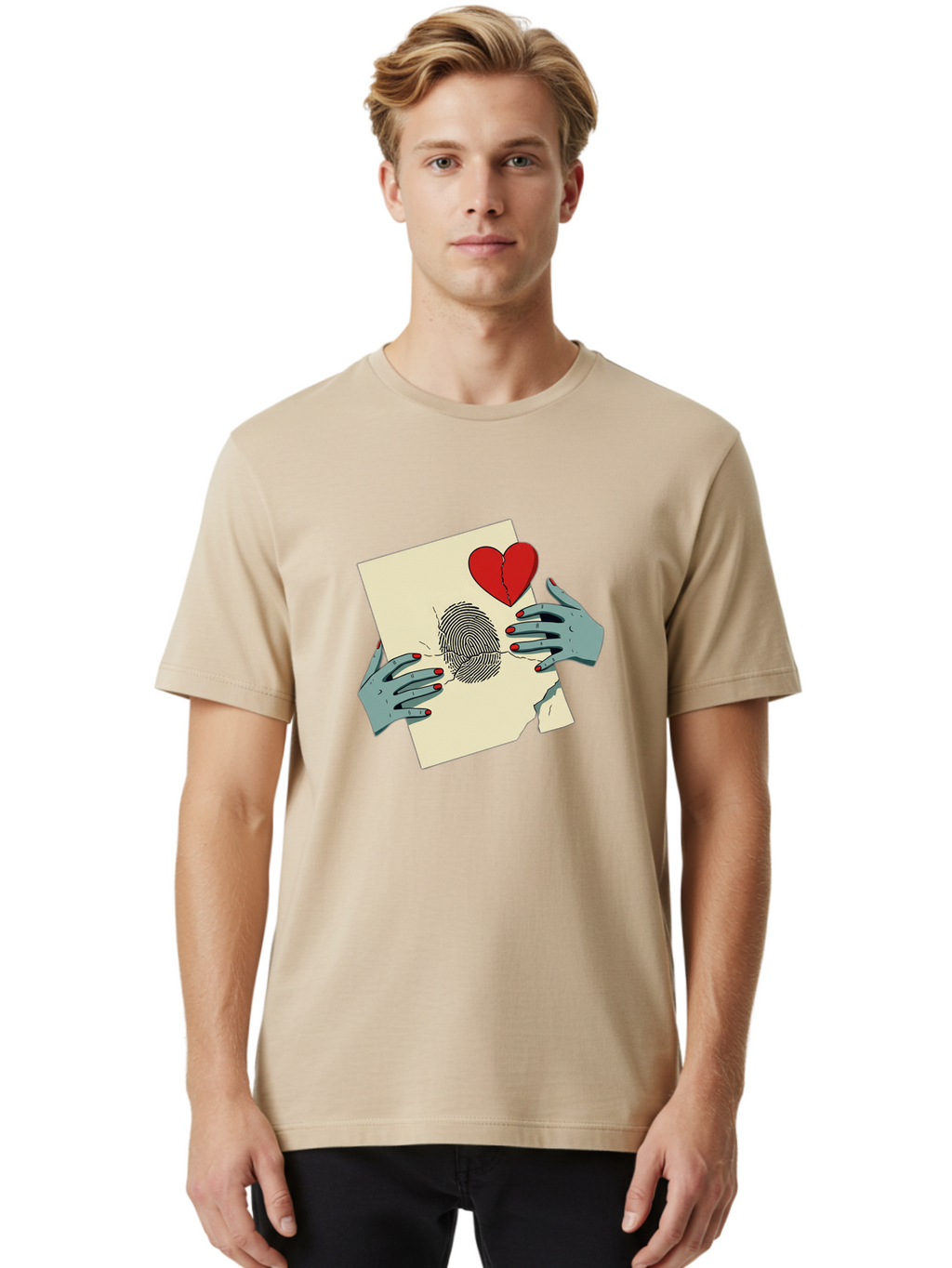Broken-Heart-Fingerprint Men'S Graphic Tee, 100% Cotton, Comfortable Casual Summer Wear, Machine Washable, Vintage Camera, Old Camera, Antique Camera, Black Camera, Classic Photography, Photography Equipment, Nostalgic Device, Film Camera, Bal880
