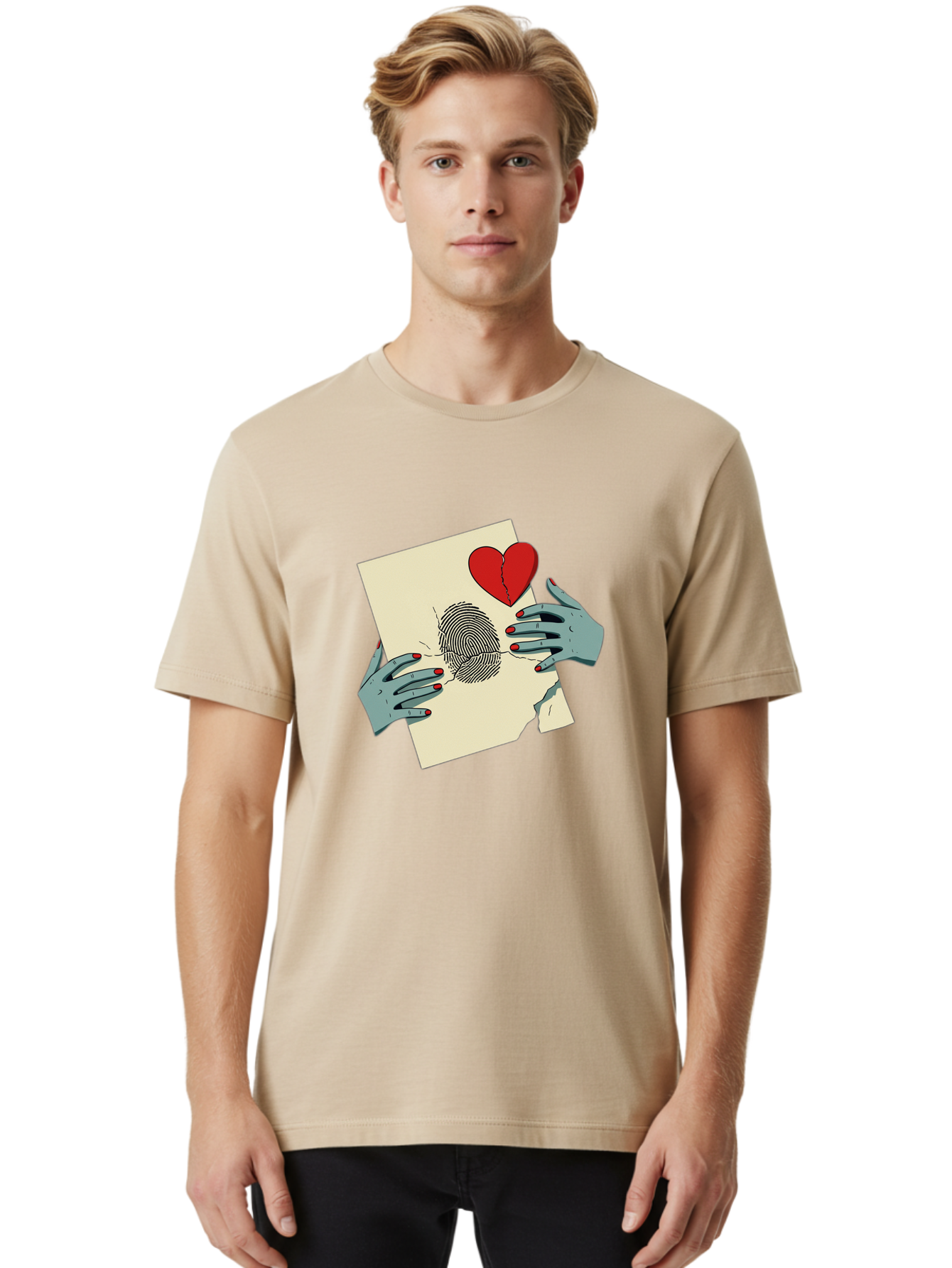 Broken-Heart-Fingerprint Men'S Graphic Tee, 100% Cotton, Comfortable Casual Summer Wear, Machine Washable, Vintage Camera, Old Camera, Antique Camera, Black Camera, Classic Photography, Photography Equipment, Nostalgic Device, Film Camera, Bal880