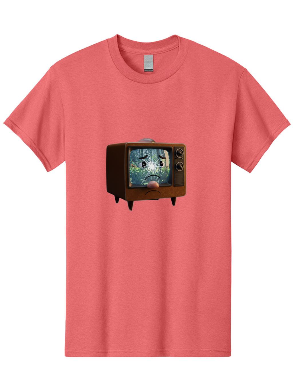 Broken-Tv-With-Frowning-Face Men'S Graphic Tee, 100% Cotton, Comfortable Casual Summer Wear, Machine Washable, Vintage Camera, Old Camera, Antique Camera, Black Camera, Classic Photography, Photography Equipment, Nostalgic Device, Film Camera, Bal882