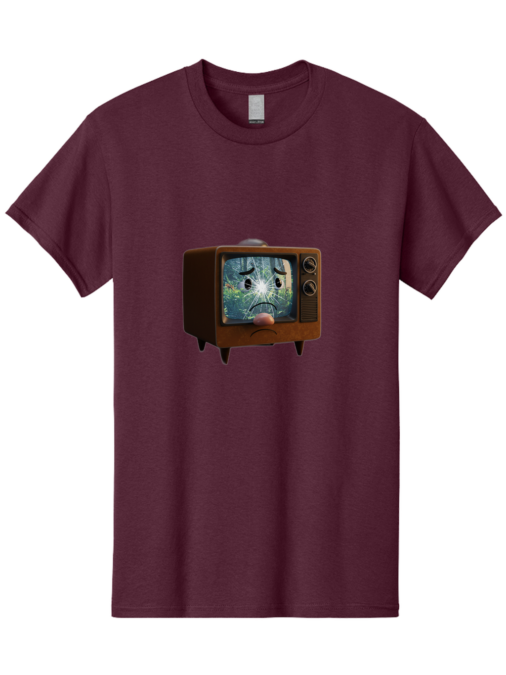 Broken-Tv-With-Frowning-Face Men'S Graphic Tee, 100% Cotton, Comfortable Casual Summer Wear, Machine Washable, Vintage Camera, Old Camera, Antique Camera, Black Camera, Classic Photography, Photography Equipment, Nostalgic Device, Film Camera, Bal882