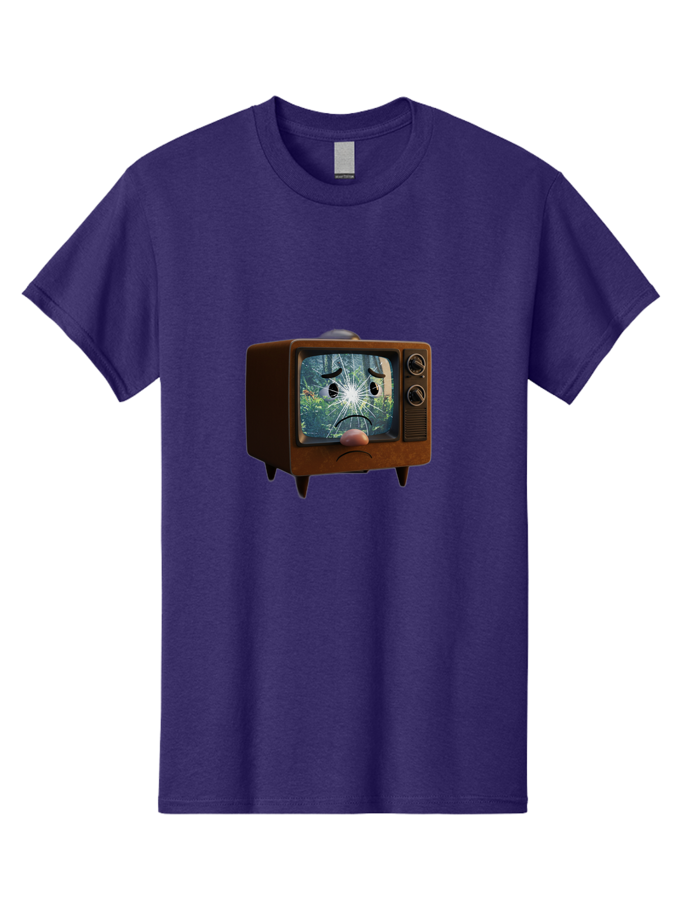 Broken-Tv-With-Frowning-Face Men'S Graphic Tee, 100% Cotton, Comfortable Casual Summer Wear, Machine Washable, Vintage Camera, Old Camera, Antique Camera, Black Camera, Classic Photography, Photography Equipment, Nostalgic Device, Film Camera, Bal882