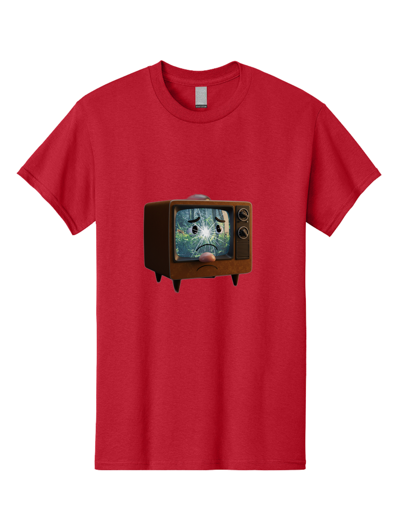 Broken-Tv-With-Frowning-Face Men'S Graphic Tee, 100% Cotton, Comfortable Casual Summer Wear, Machine Washable, Vintage Camera, Old Camera, Antique Camera, Black Camera, Classic Photography, Photography Equipment, Nostalgic Device, Film Camera, Bal882