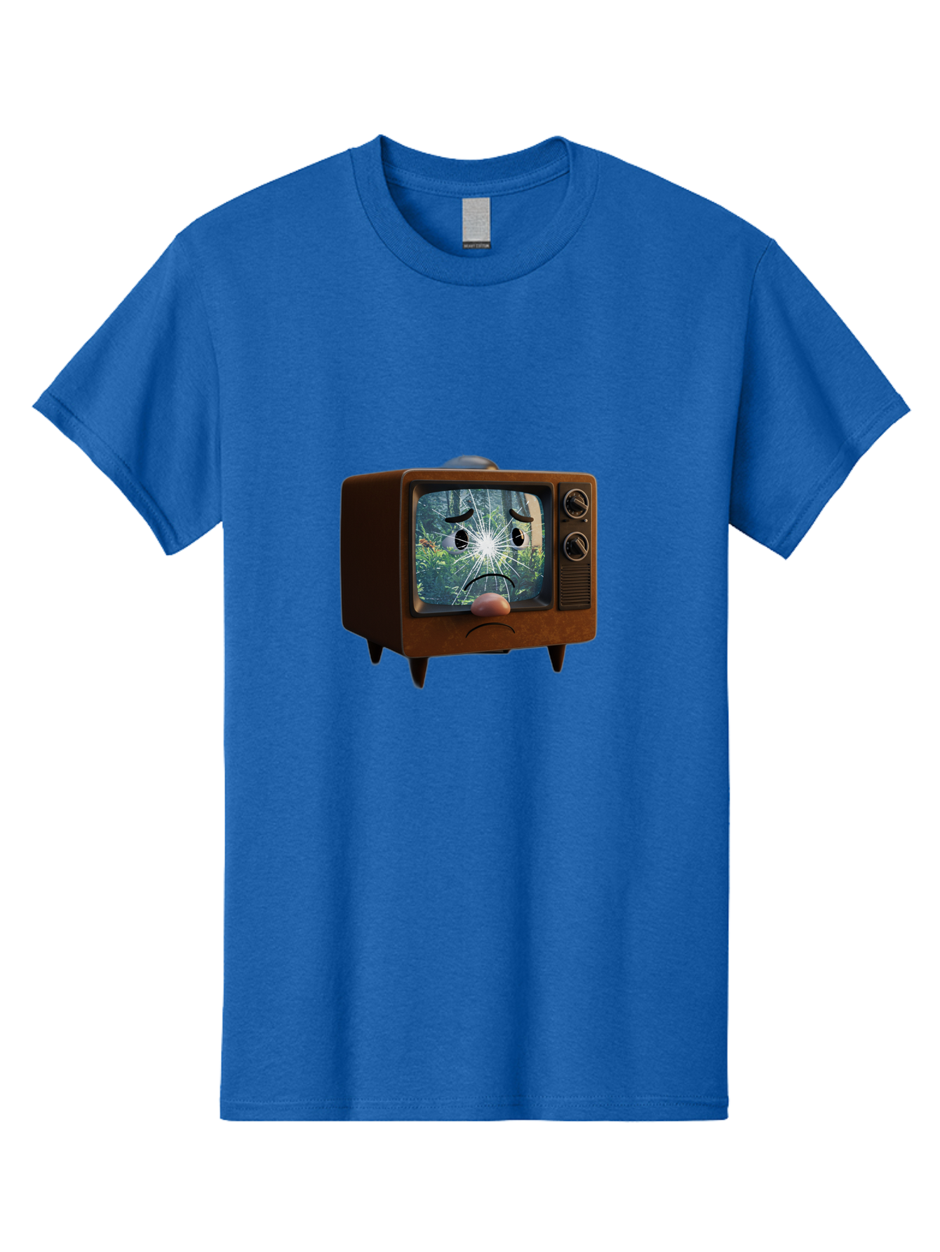 Broken-Tv-With-Frowning-Face Men'S Graphic Tee, 100% Cotton, Comfortable Casual Summer Wear, Machine Washable, Vintage Camera, Old Camera, Antique Camera, Black Camera, Classic Photography, Photography Equipment, Nostalgic Device, Film Camera, Bal882