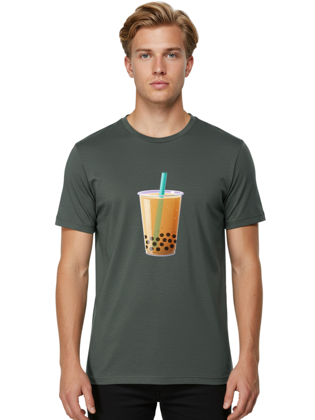 Bubble-Tea-1 Men'S Graphic Tee, 100% Cotton, Comfortable Casual Summer Wear, Machine Washable, Vintage Camera, Old Camera, Antique Camera, Black Camera, Classic Photography, Photography Equipment, Nostalgic Device, Film Camera, Camera Art Bal888