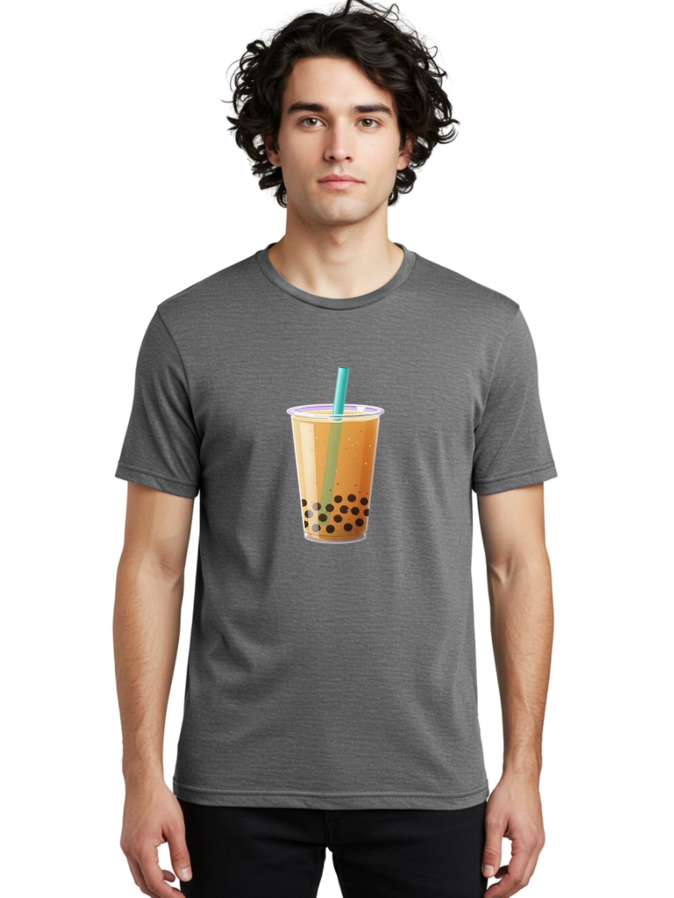 Bubble-Tea-1 Men'S Graphic Tee, 100% Cotton, Comfortable Casual Summer Wear, Machine Washable, Vintage Camera, Old Camera, Antique Camera, Black Camera, Classic Photography, Photography Equipment, Nostalgic Device, Film Camera, Camera Art Bal888