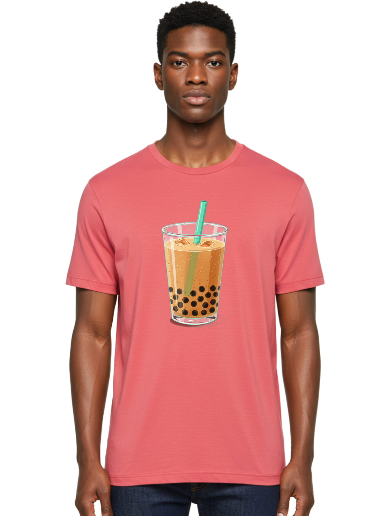 Bubble-Tea-2 Men'S Graphic Tee, 100% Cotton, Comfortable Casual Summer Wear, Machine Washable, Vintage Camera, Old Camera, Antique Camera, Black Camera, Classic Photography, Photography Equipment, Nostalgic Device, Film Camera, Camera Art Bal889