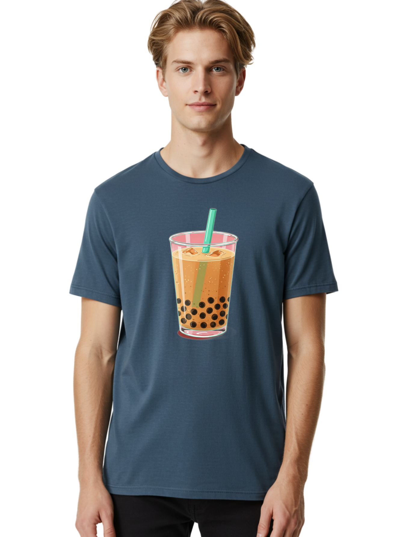 Bubble-Tea-2 Men'S Graphic Tee, 100% Cotton, Comfortable Casual Summer Wear, Machine Washable, Vintage Camera, Old Camera, Antique Camera, Black Camera, Classic Photography, Photography Equipment, Nostalgic Device, Film Camera, Camera Art Bal889